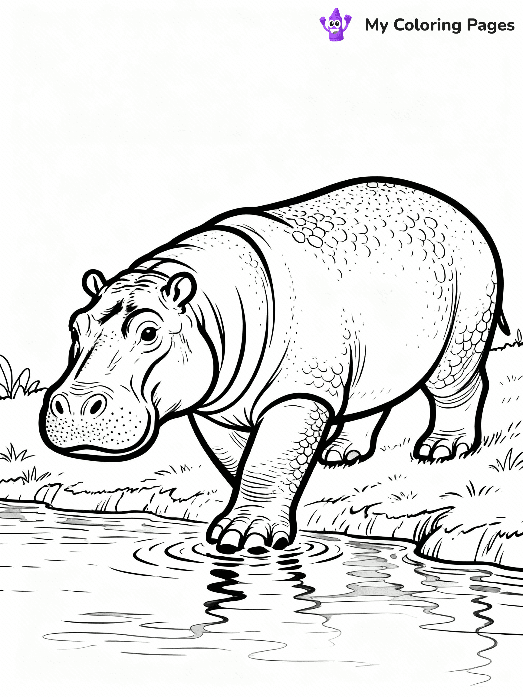 Hippo Coloring Pages - 3
