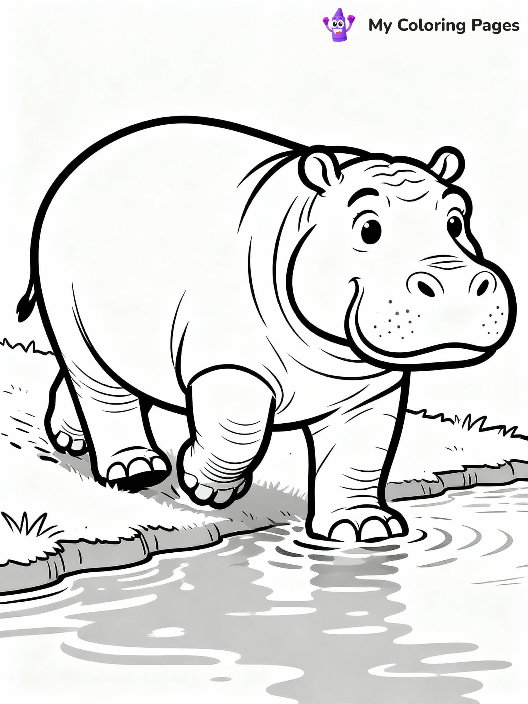 Hippo Coloring Pages - 2