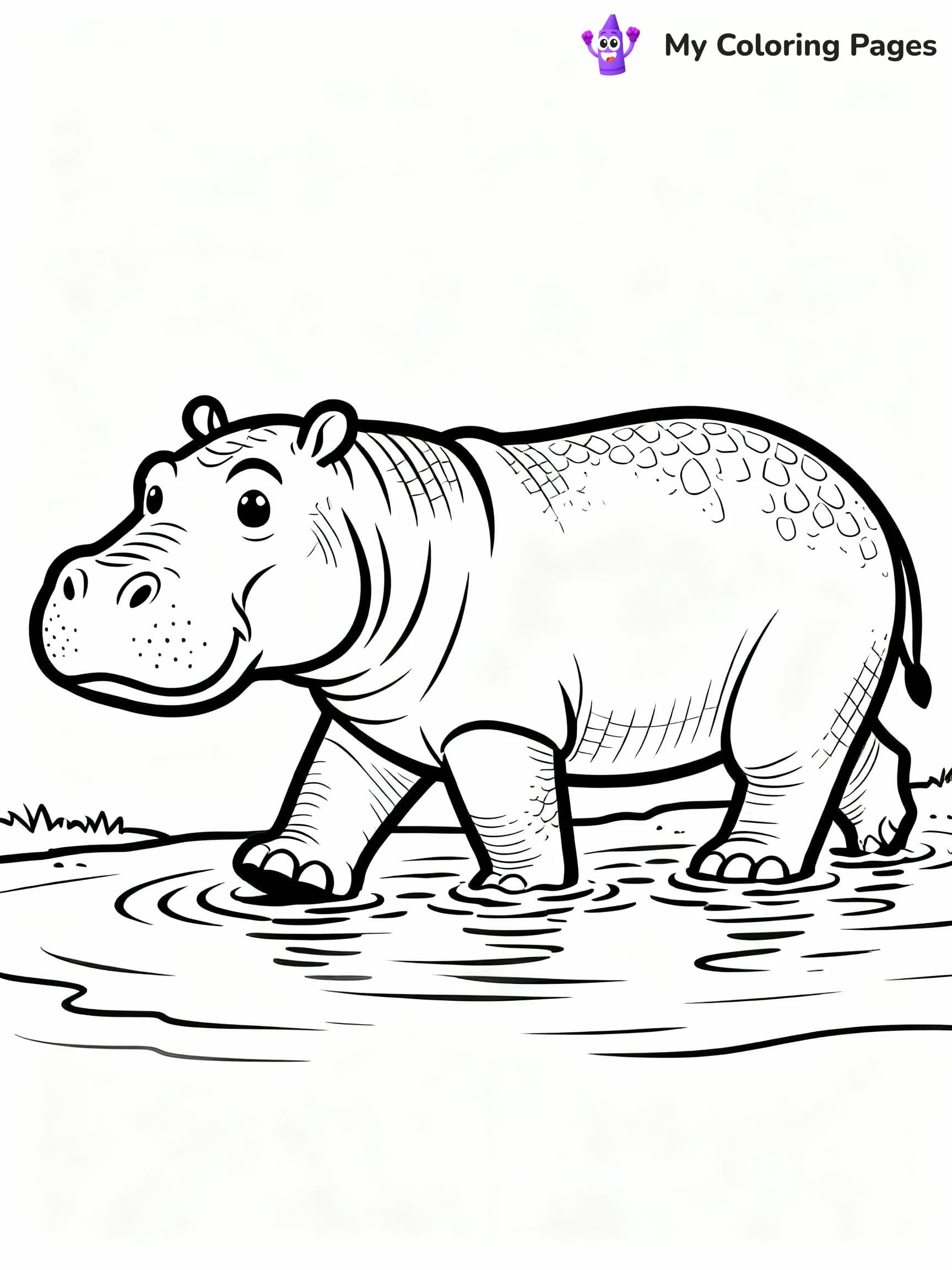 Hippo Coloring Pages - 1
