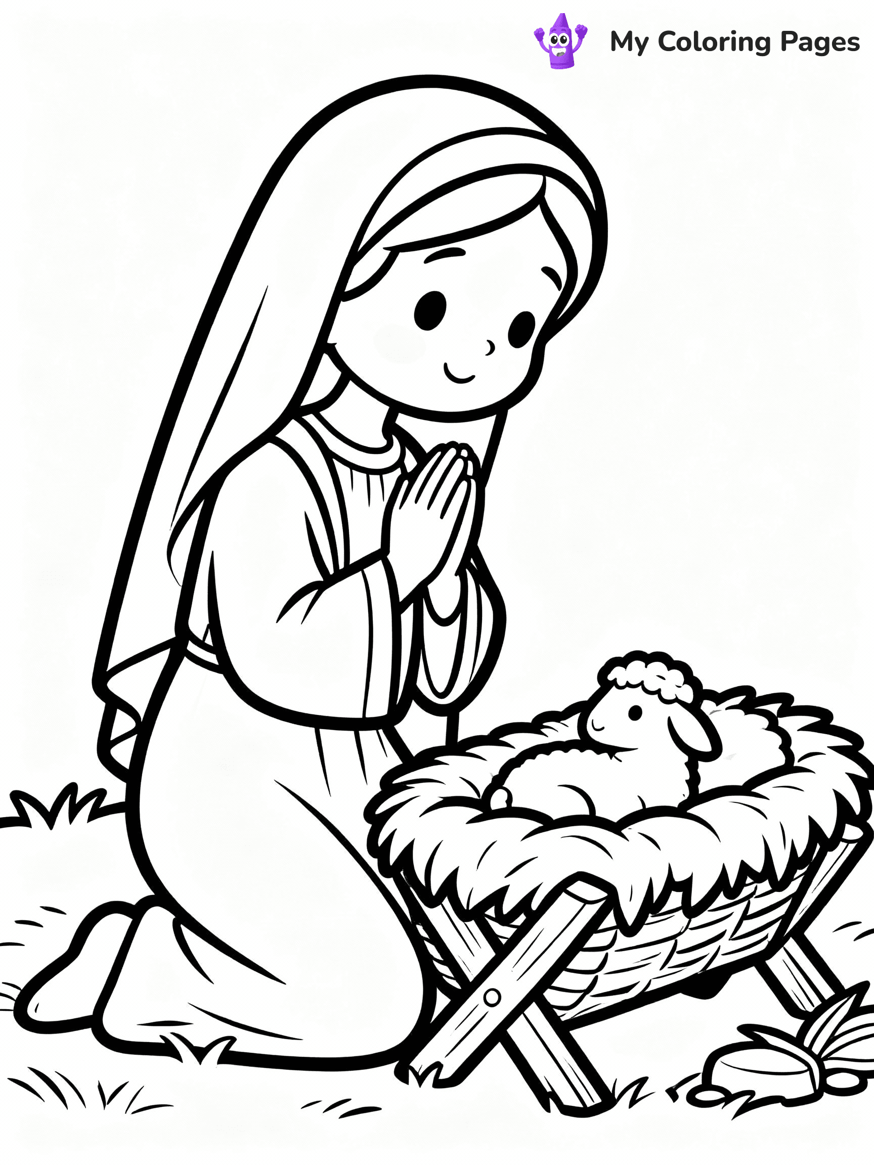 Nativity Scene Coloring Pages - 100
