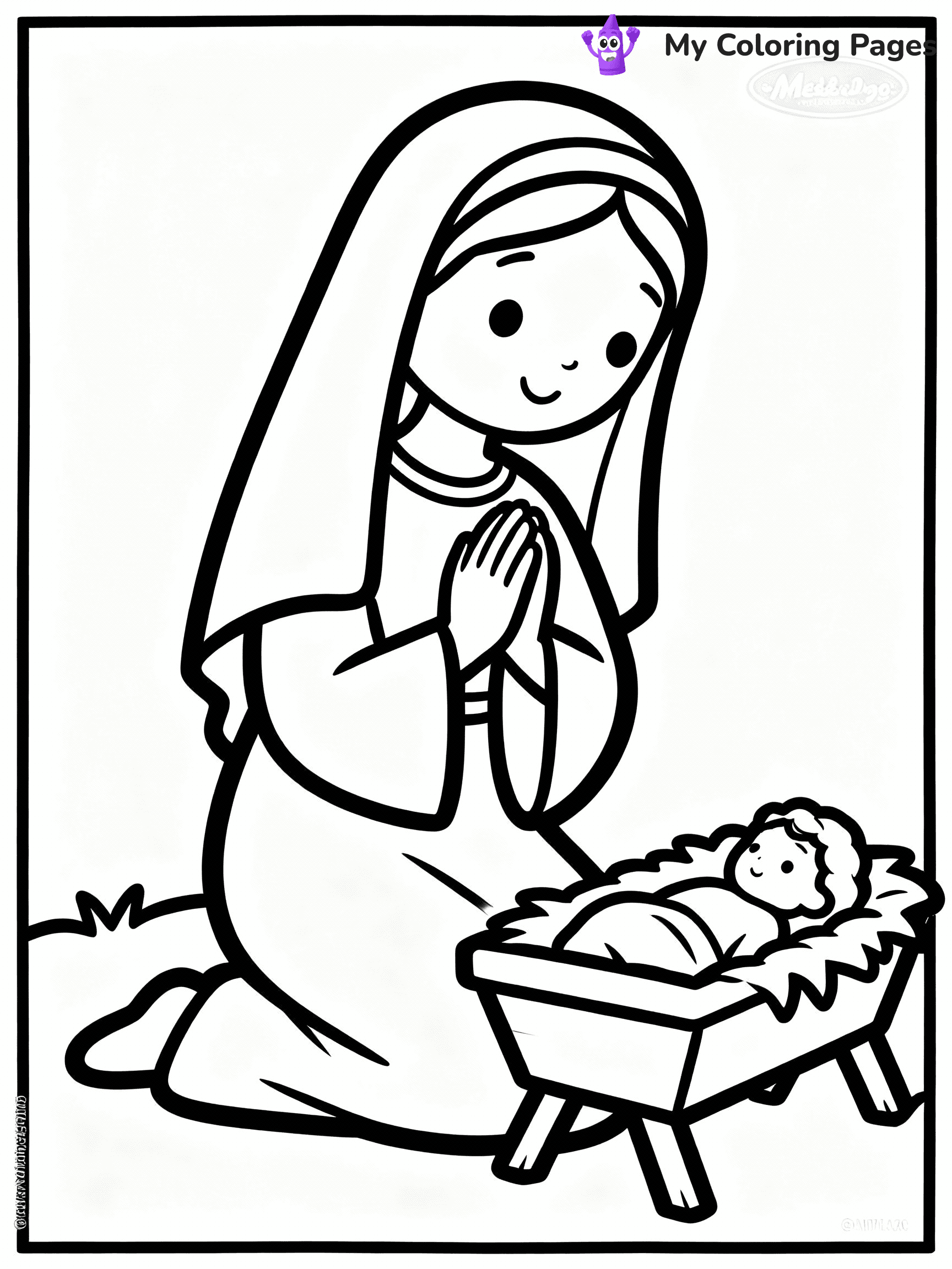 Nativity Scene Coloring Pages - 93