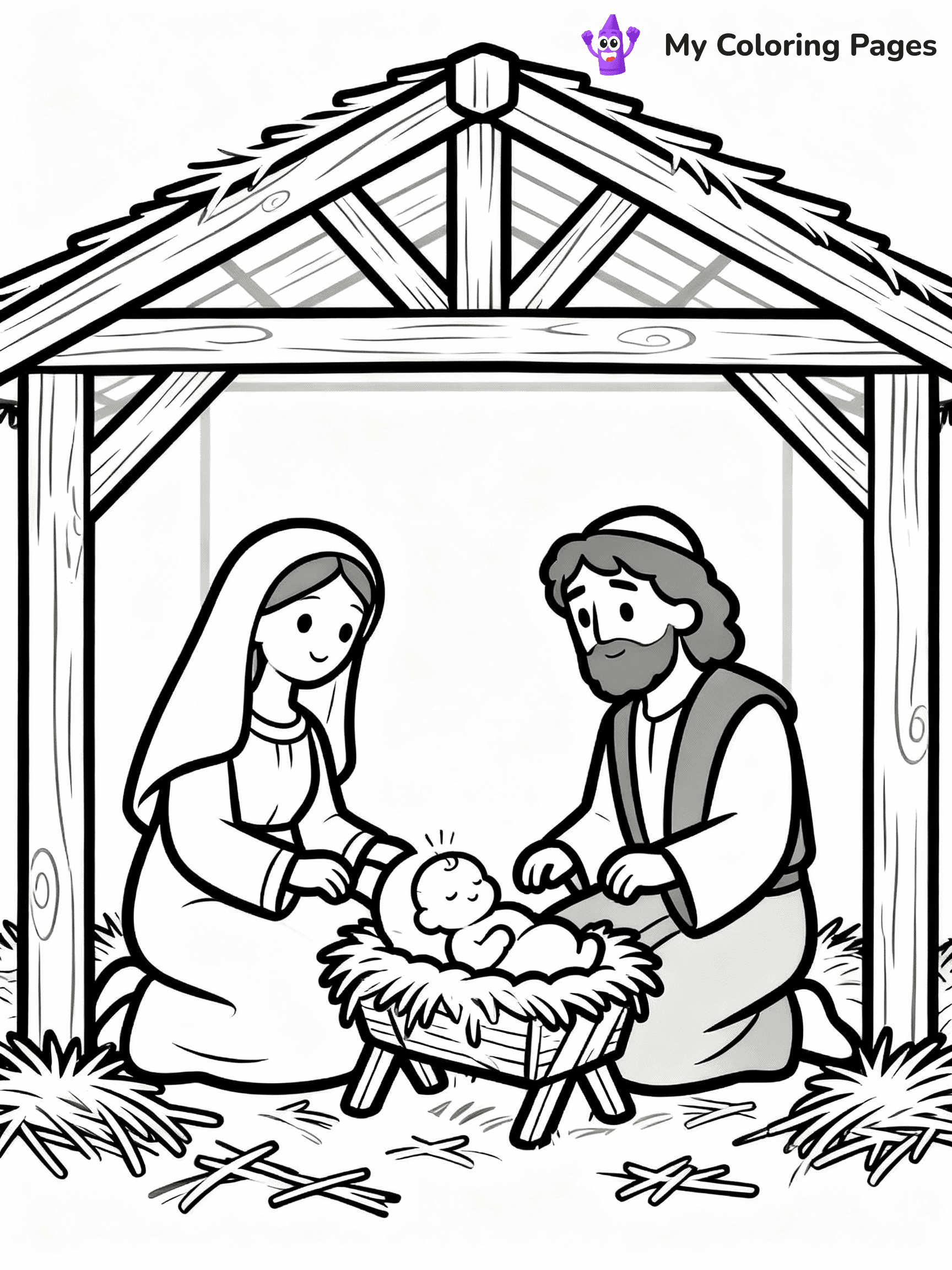 Nativity Scene Coloring Pages - 60