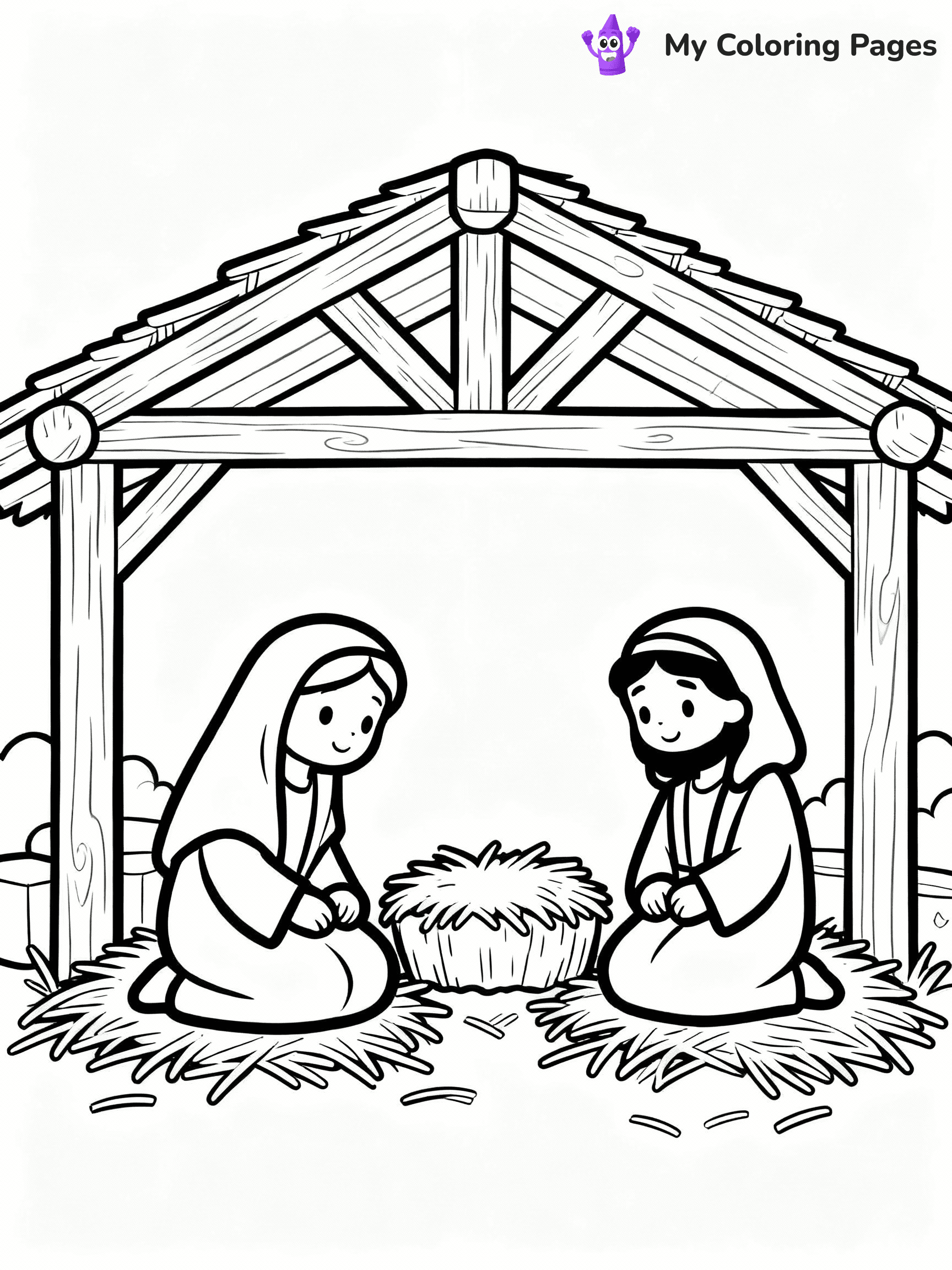Nativity Scene Coloring Pages - 59