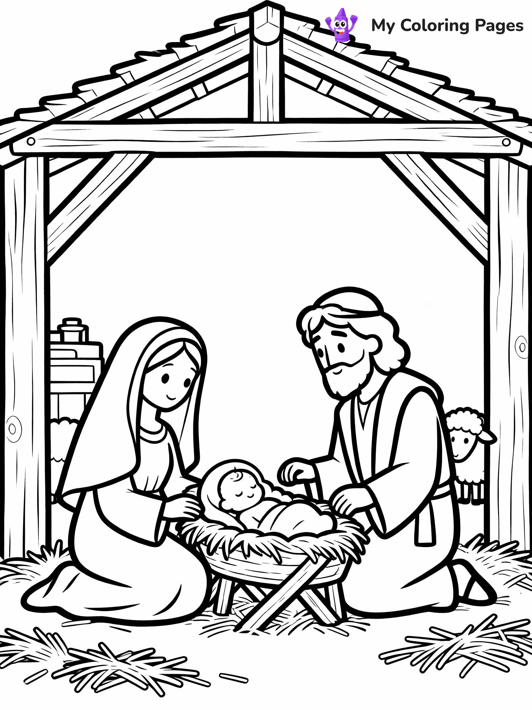 Nativity Scene Coloring Pages - 56