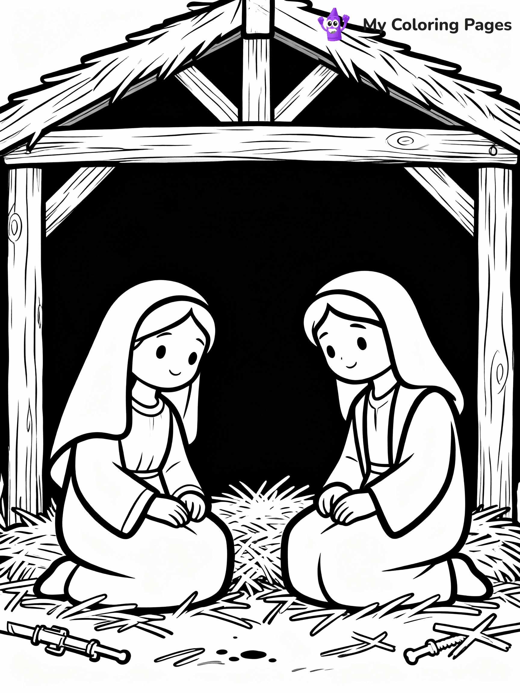 Nativity Scene Coloring Pages - 50