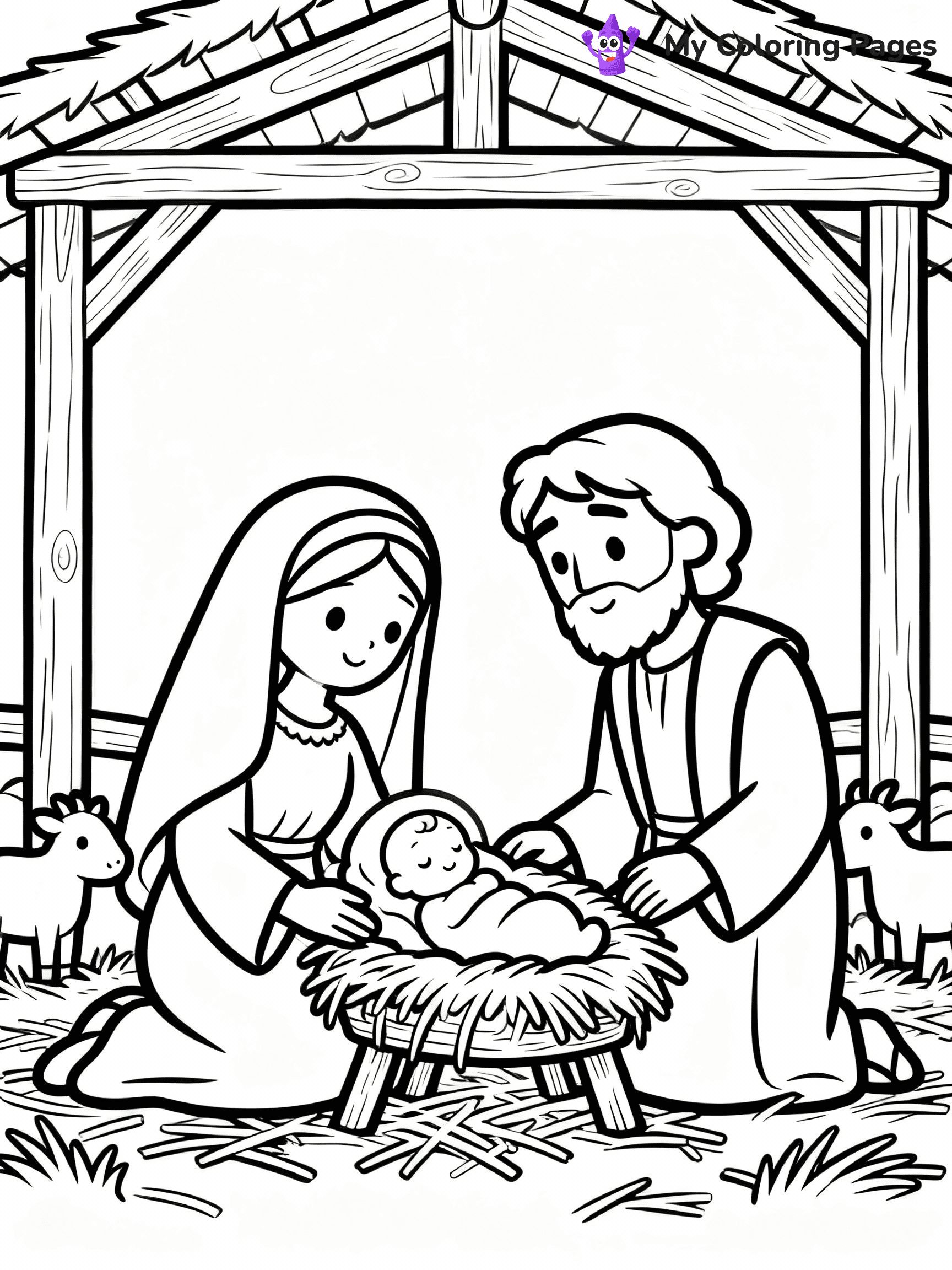 Nativity Scene Coloring Pages - 49