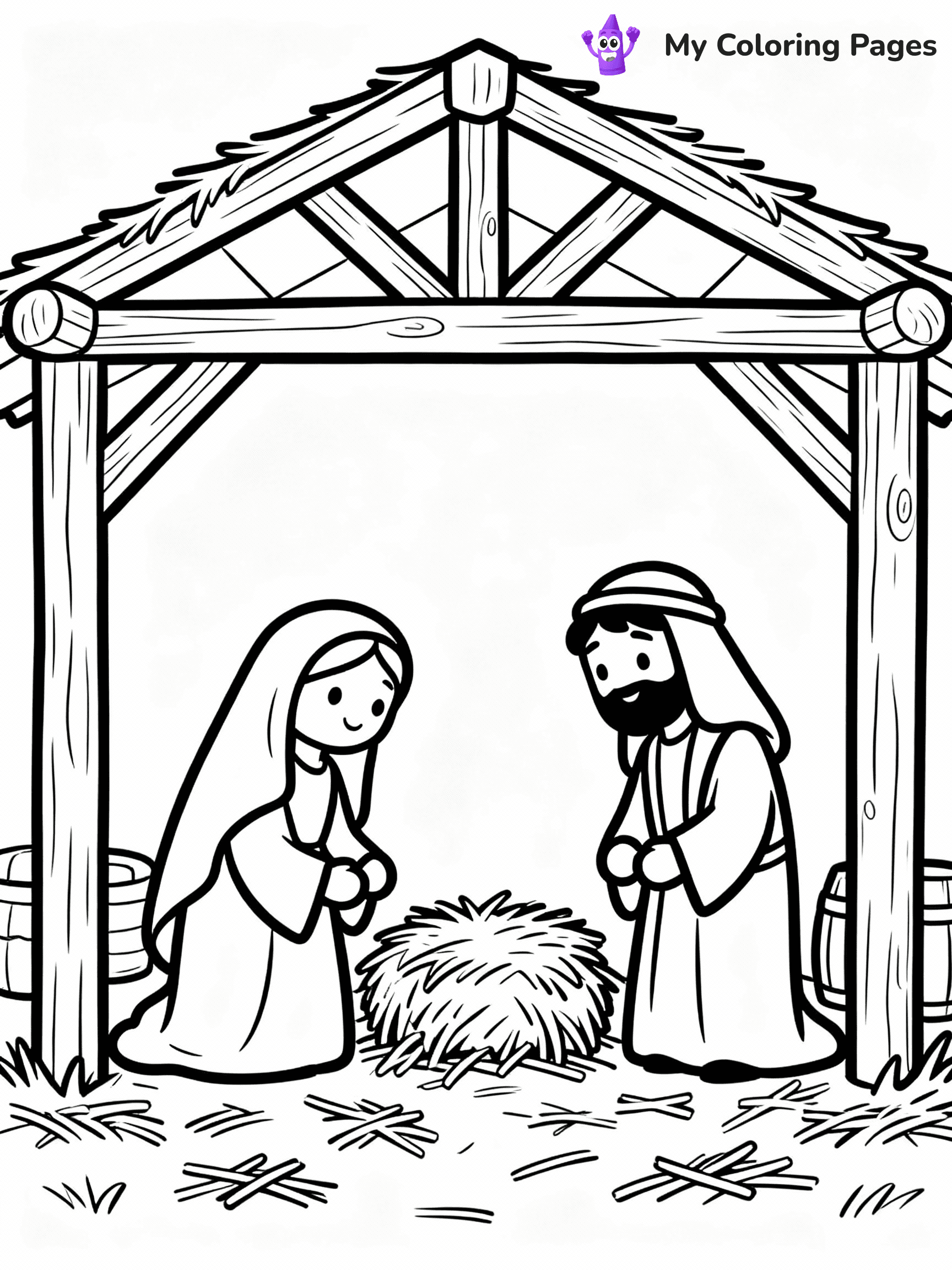 Nativity Scene Coloring Pages - 48