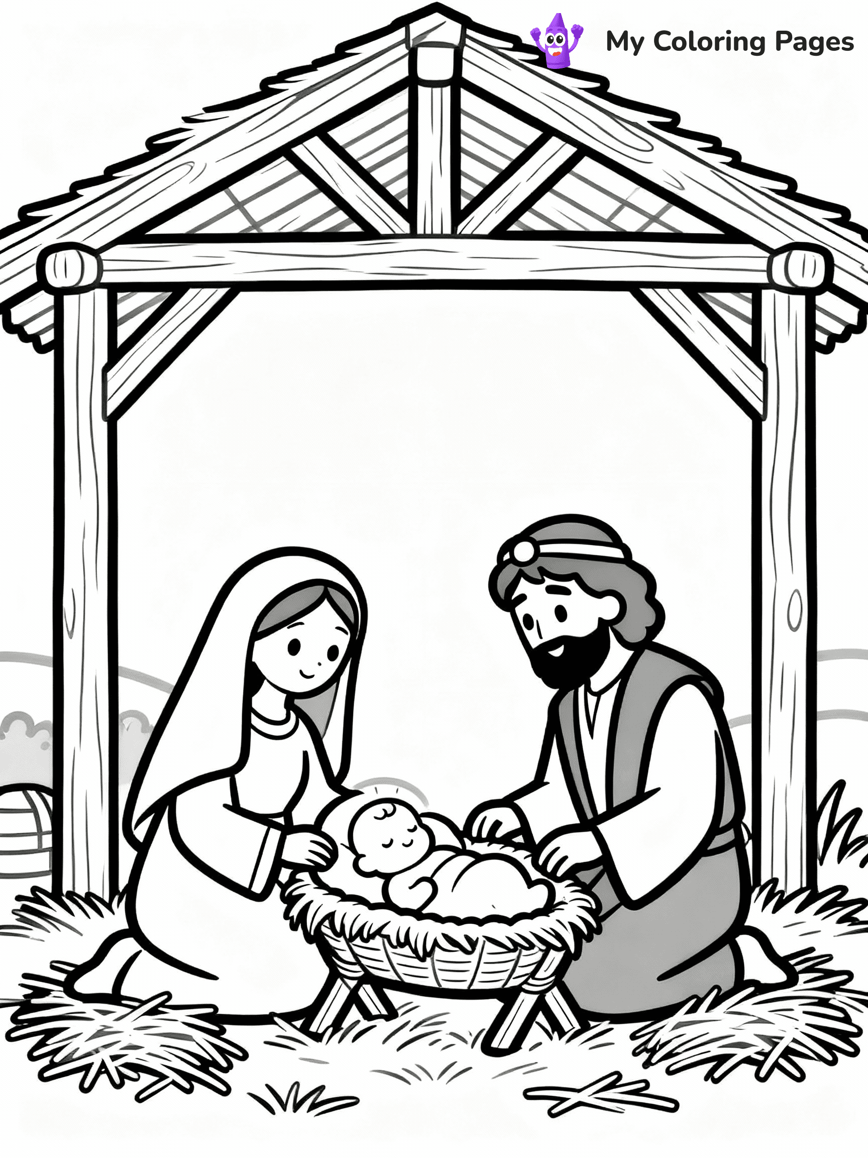 Nativity Scene Coloring Pages - 47