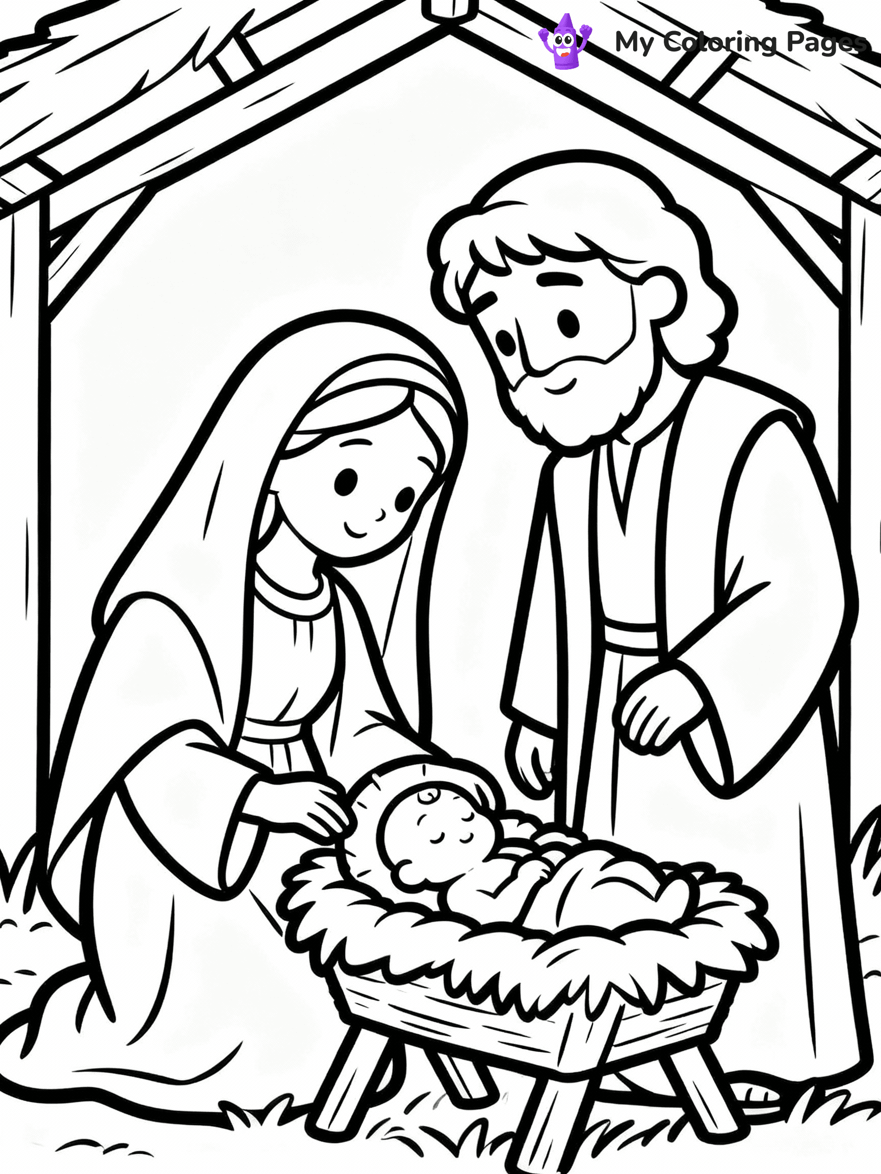 Nativity Scene Coloring Pages - 30