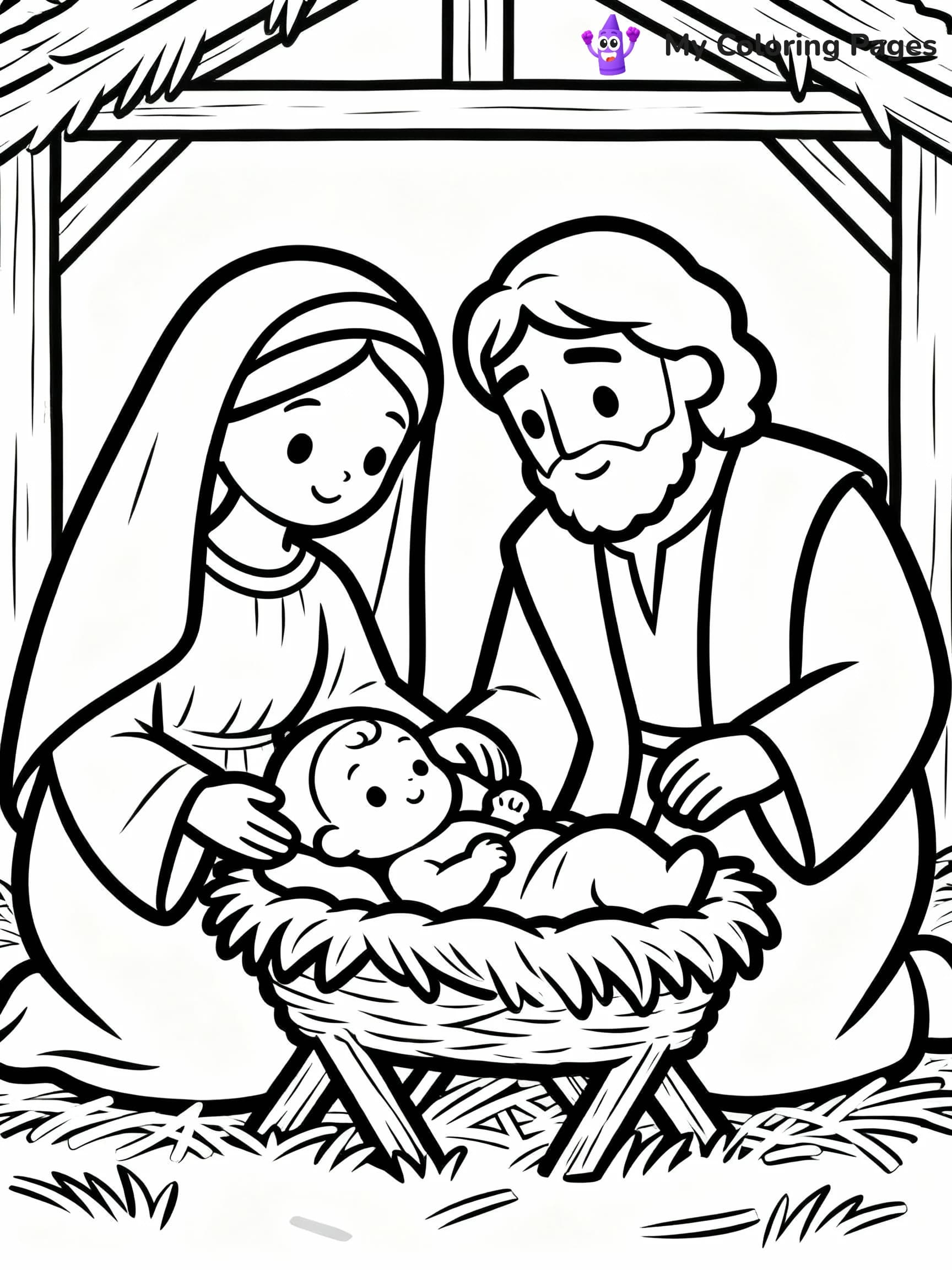 Nativity Scene Coloring Pages - 24