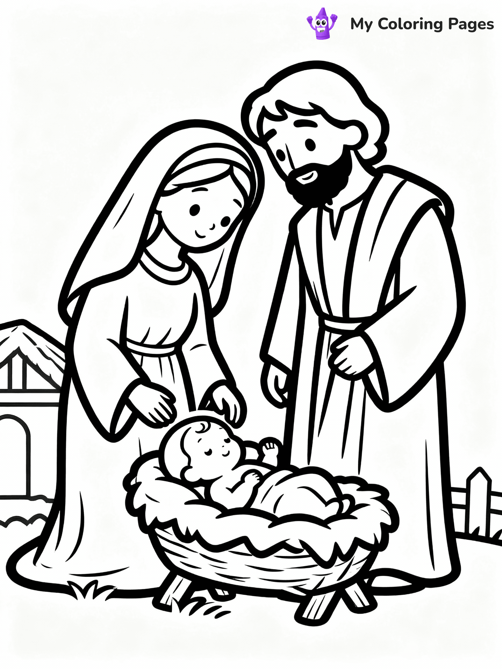 Nativity Scene Coloring Pages - 23