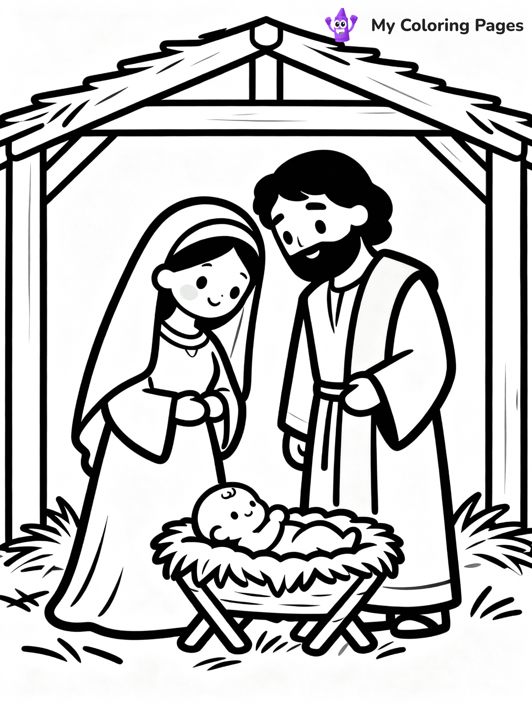Nativity Scene Coloring Pages - 19