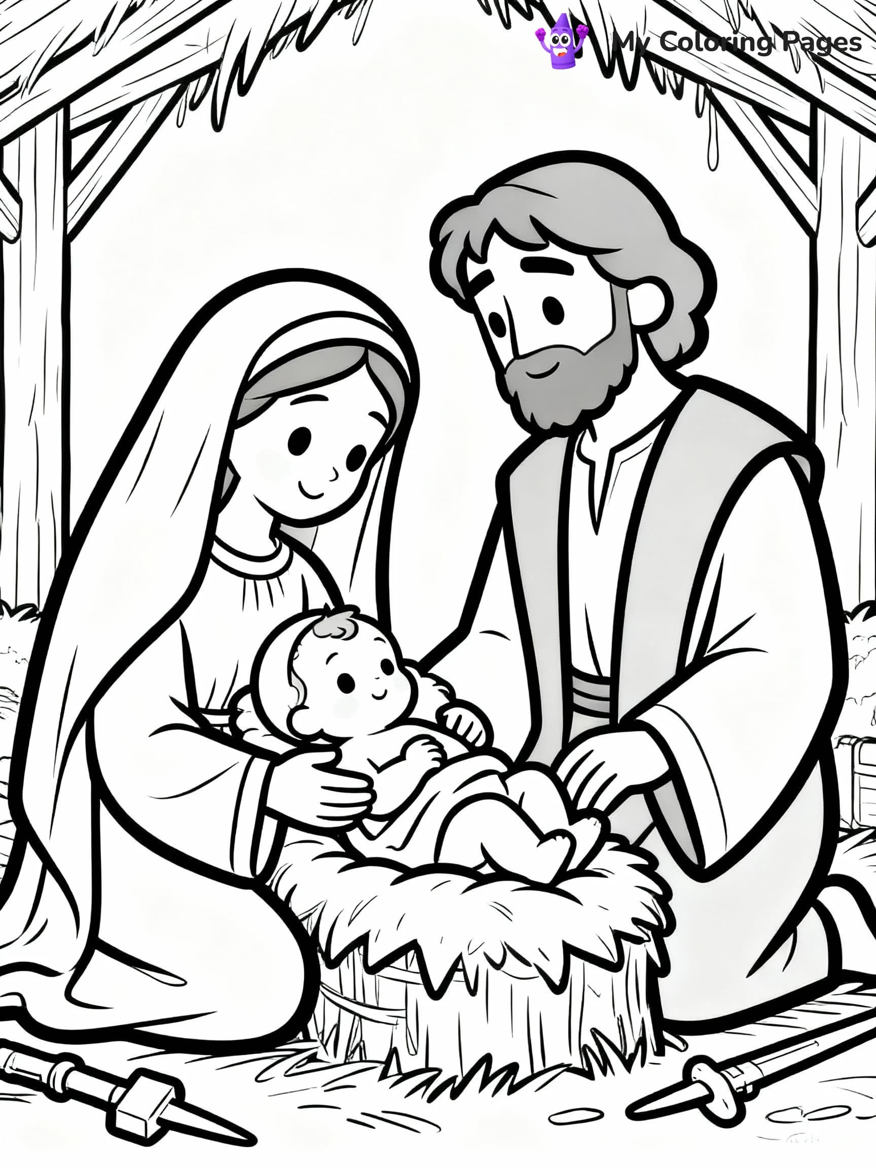 Nativity Scene Coloring Pages - 18
