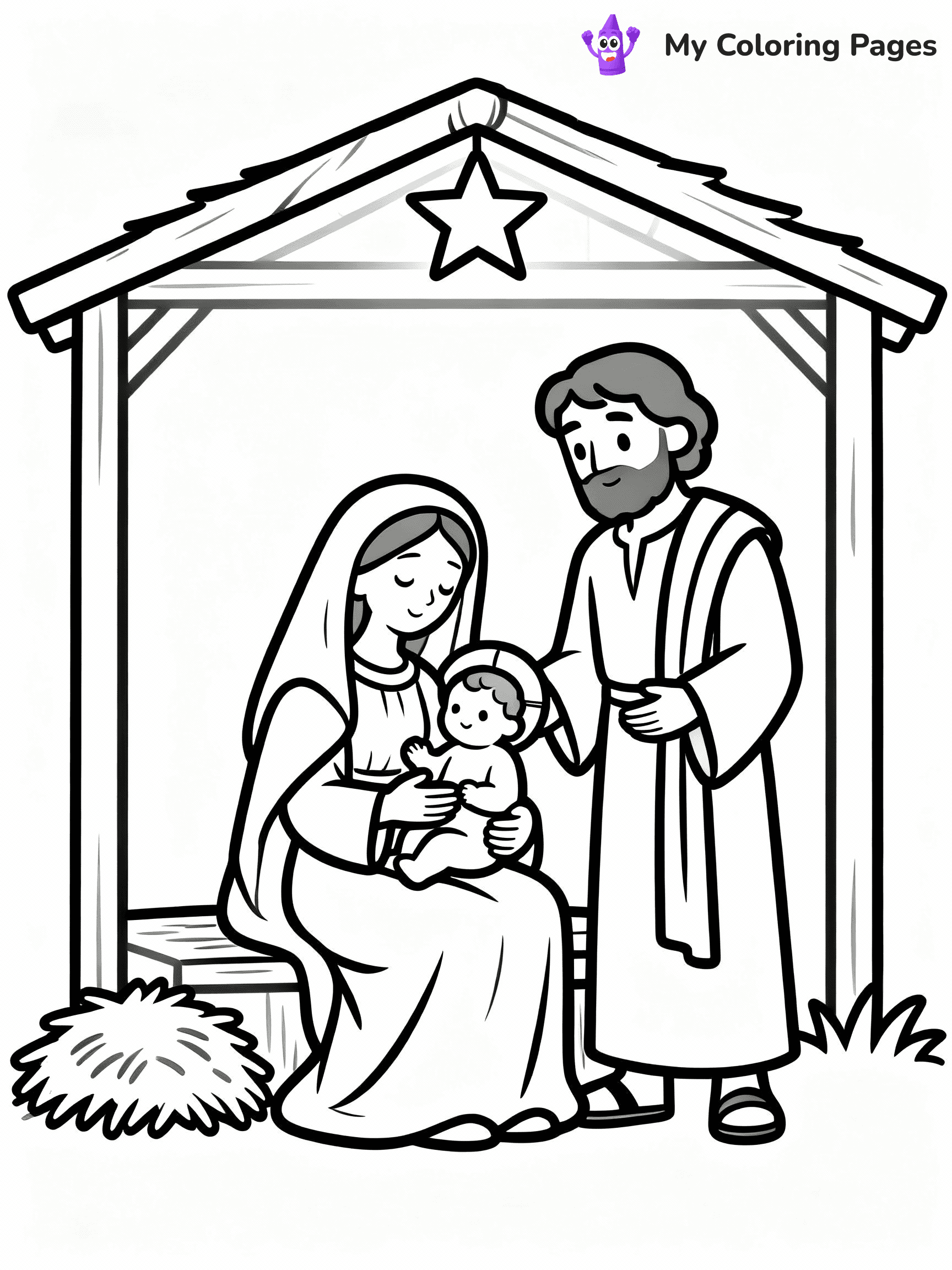 Nativity Scene Coloring Pages - 9