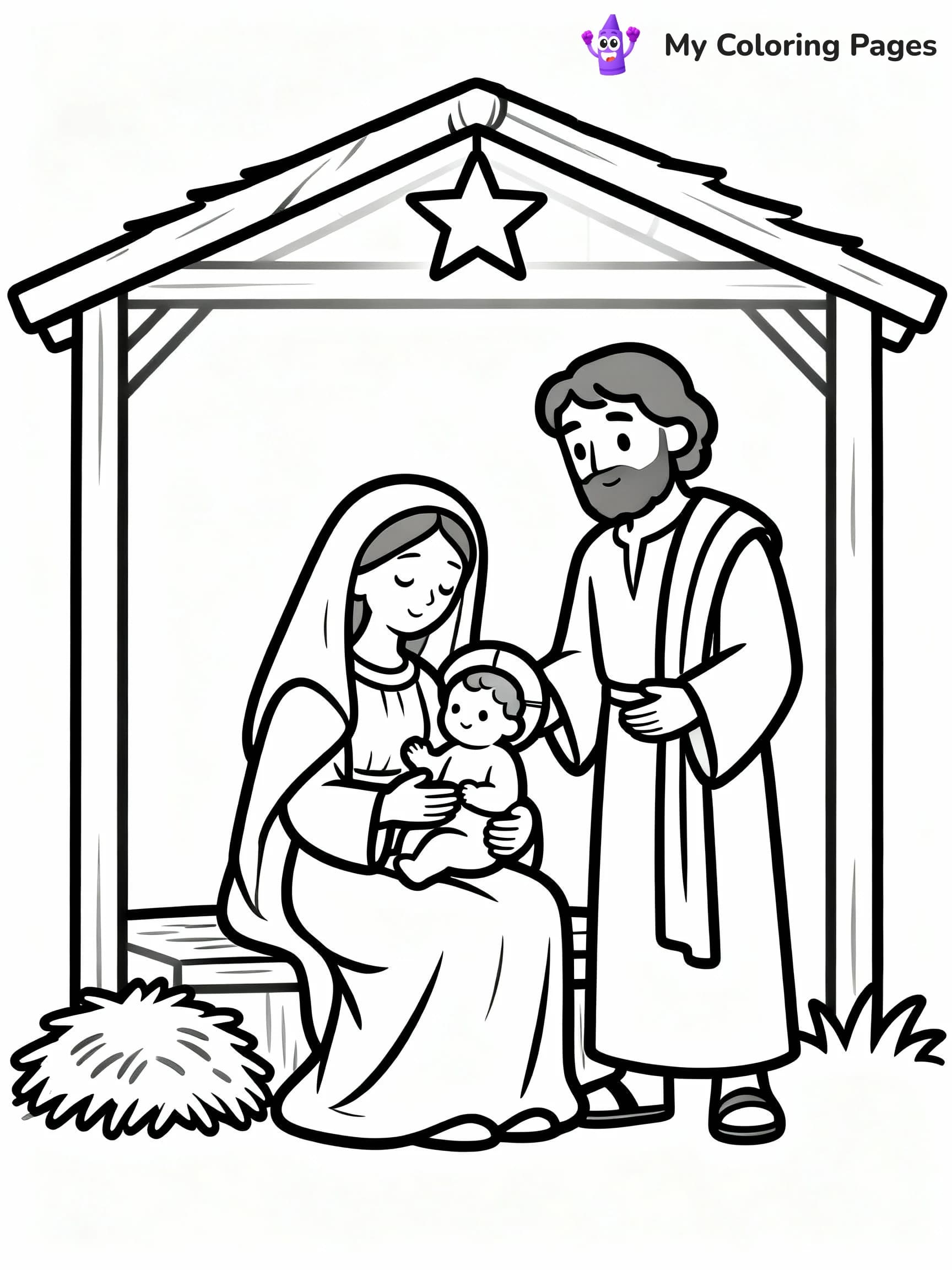 Nativity Scene Coloring Pages - 9