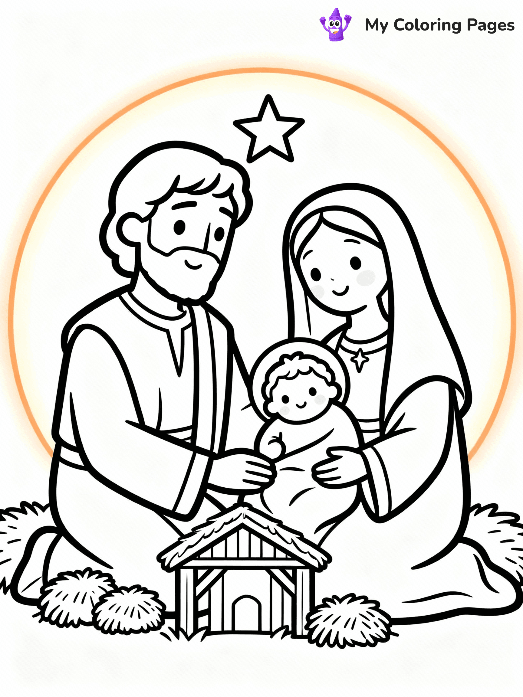 Nativity Scene Coloring Pages - 7