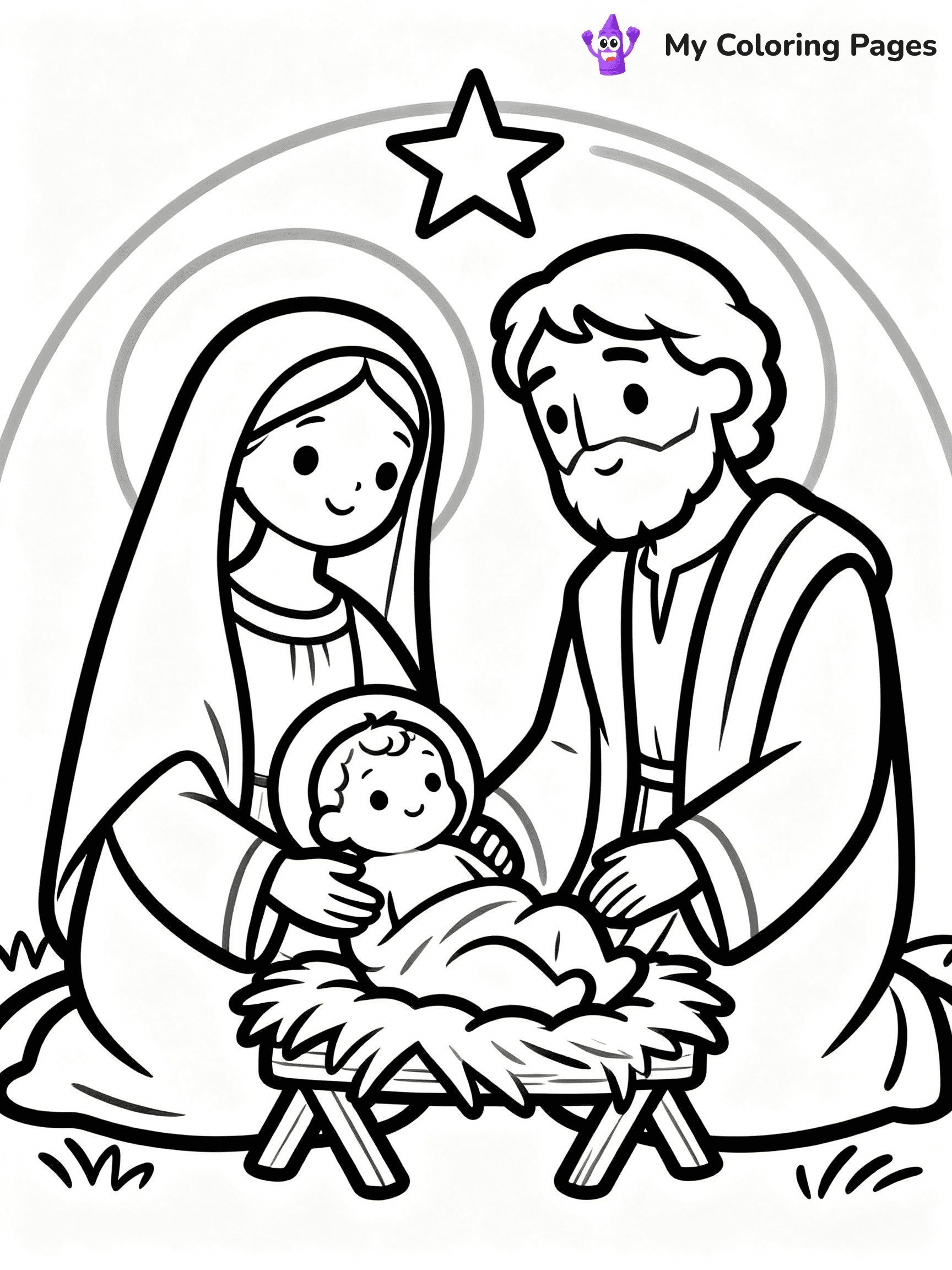 Nativity Scene Coloring Pages - 6