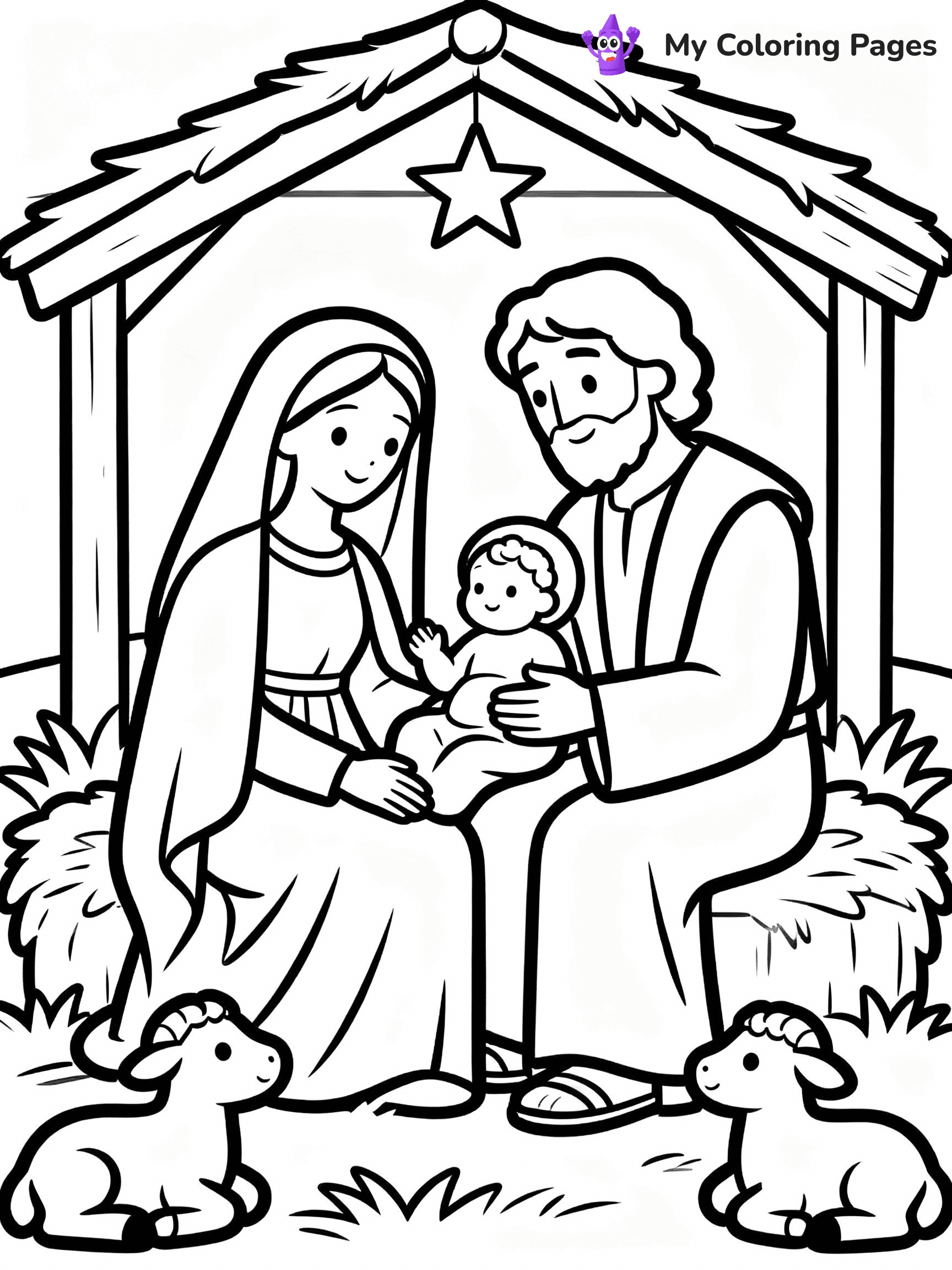 Nativity Scene Coloring Pages - 4