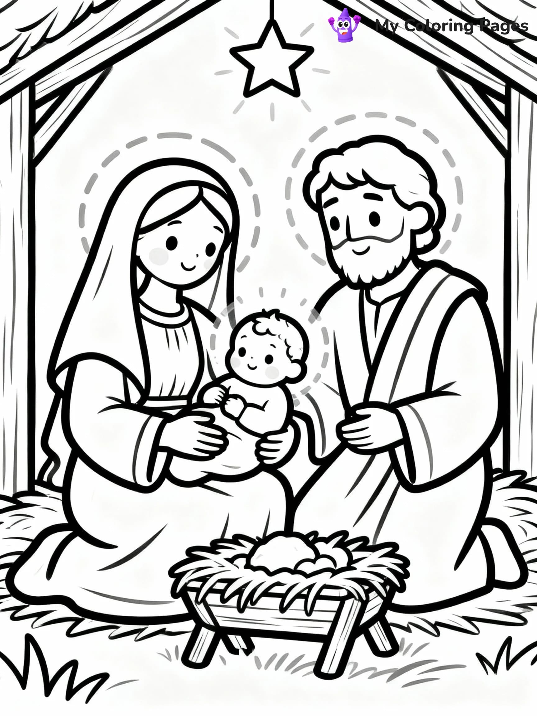 Nativity Scene Coloring Pages - 3