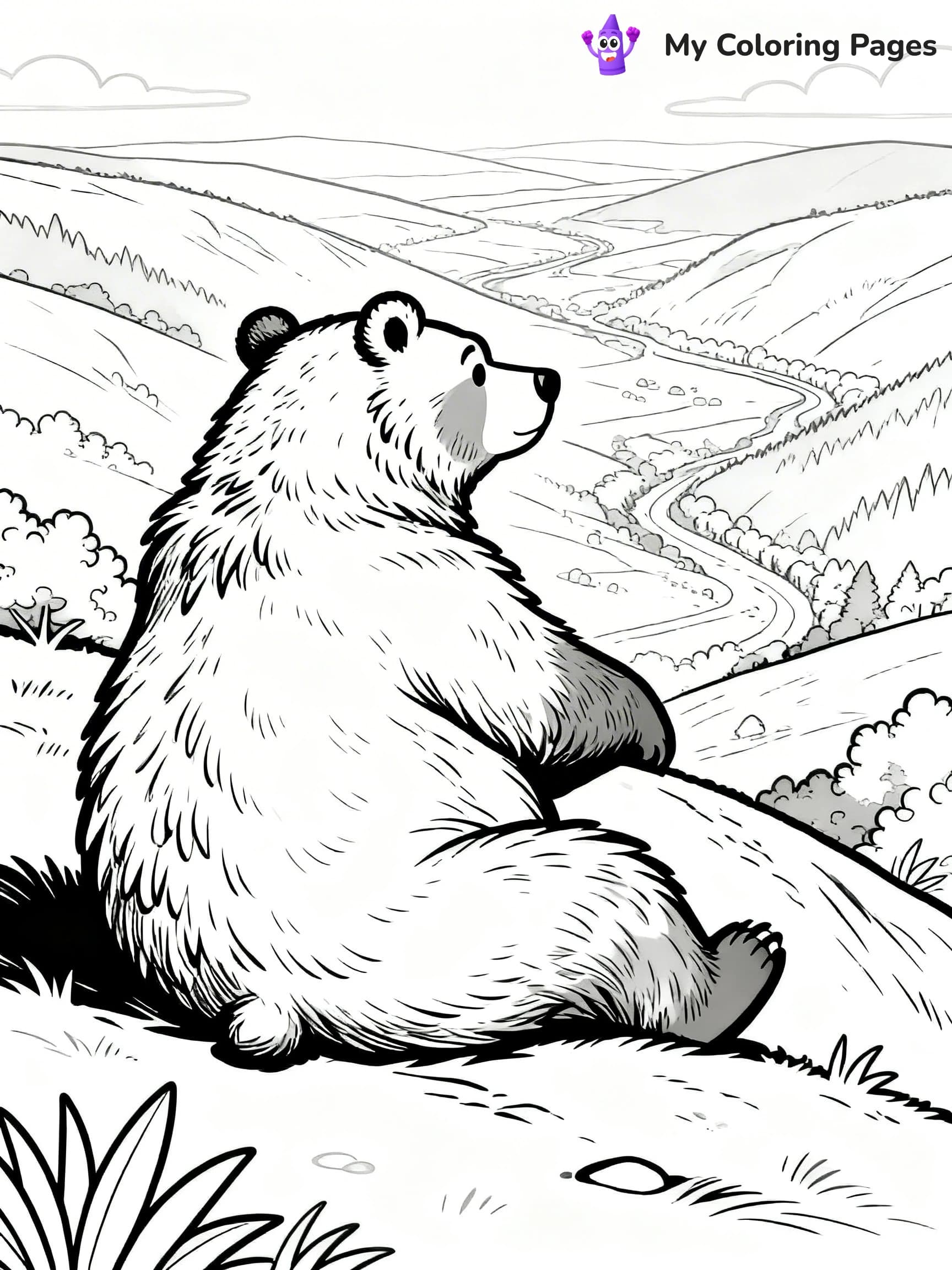Grizzly Bear Coloring Pages - 17