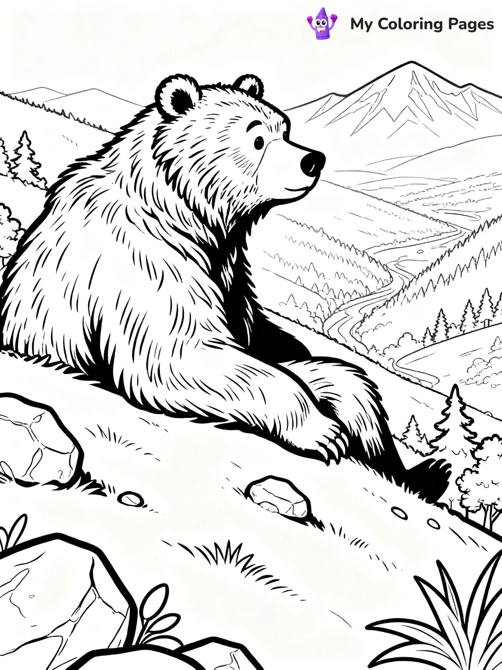 Grizzly Bear Coloring Pages - 15