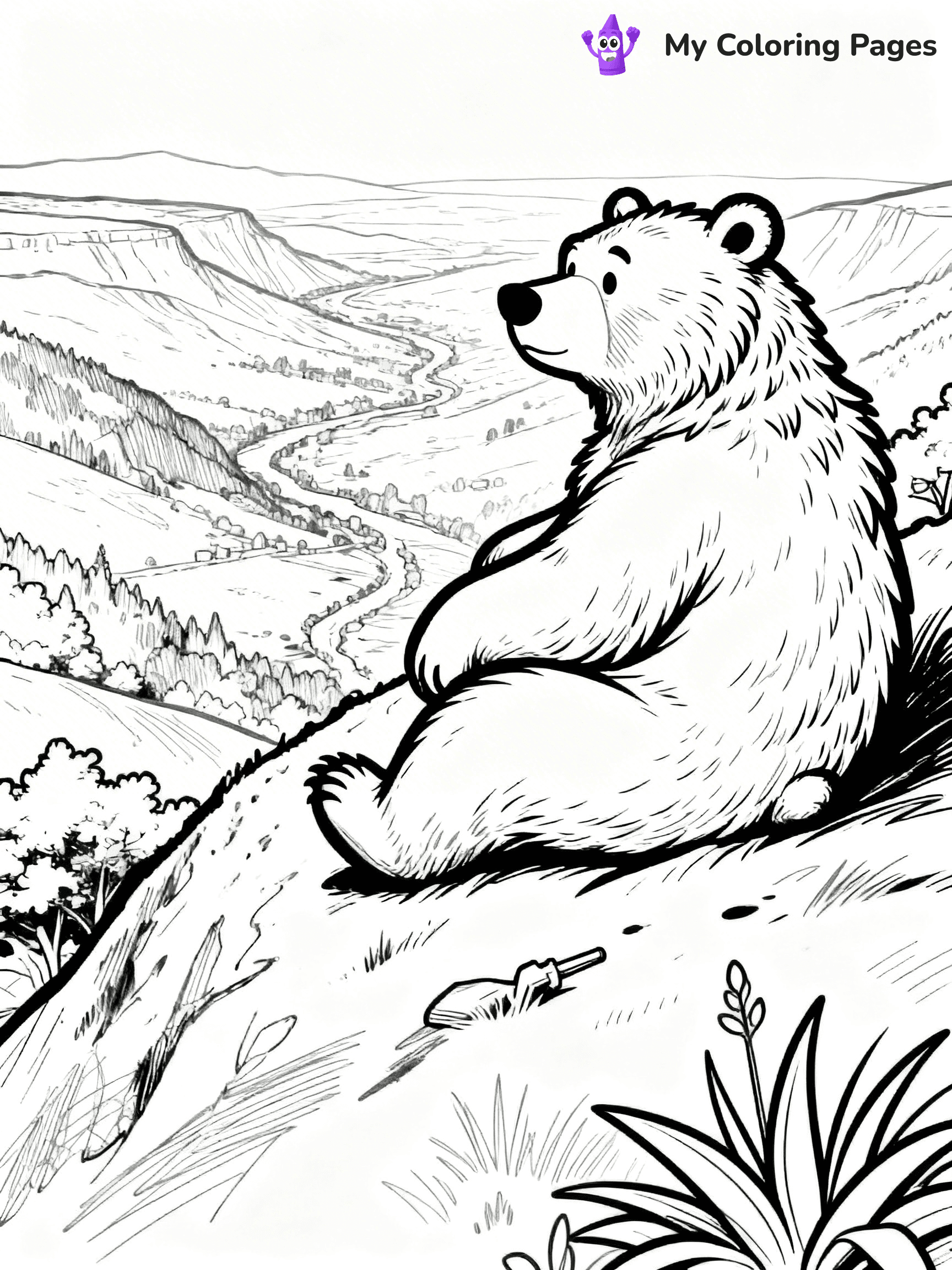 Grizzly Bear Coloring Pages - 13