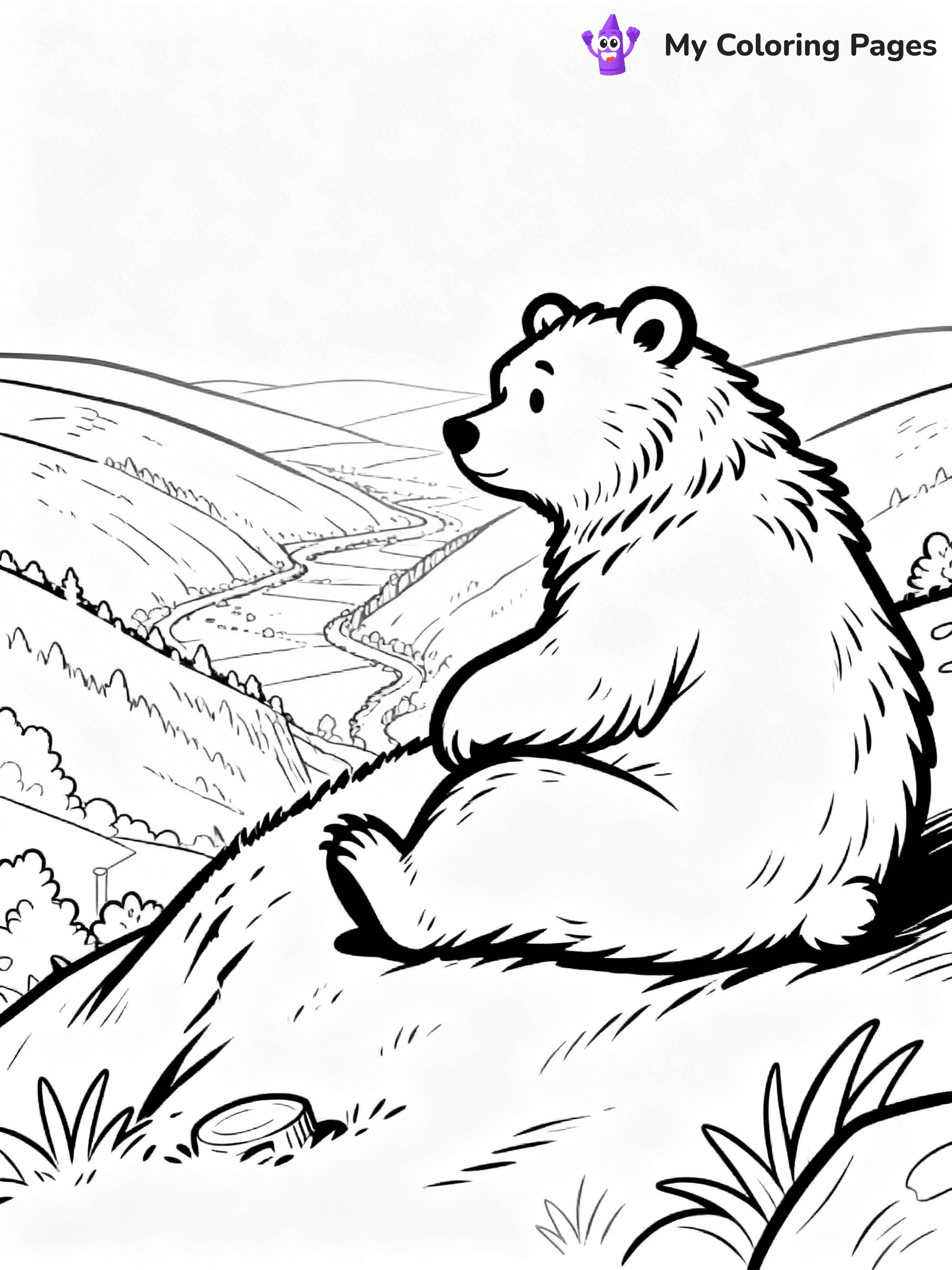 Grizzly Bear Coloring Pages - 12