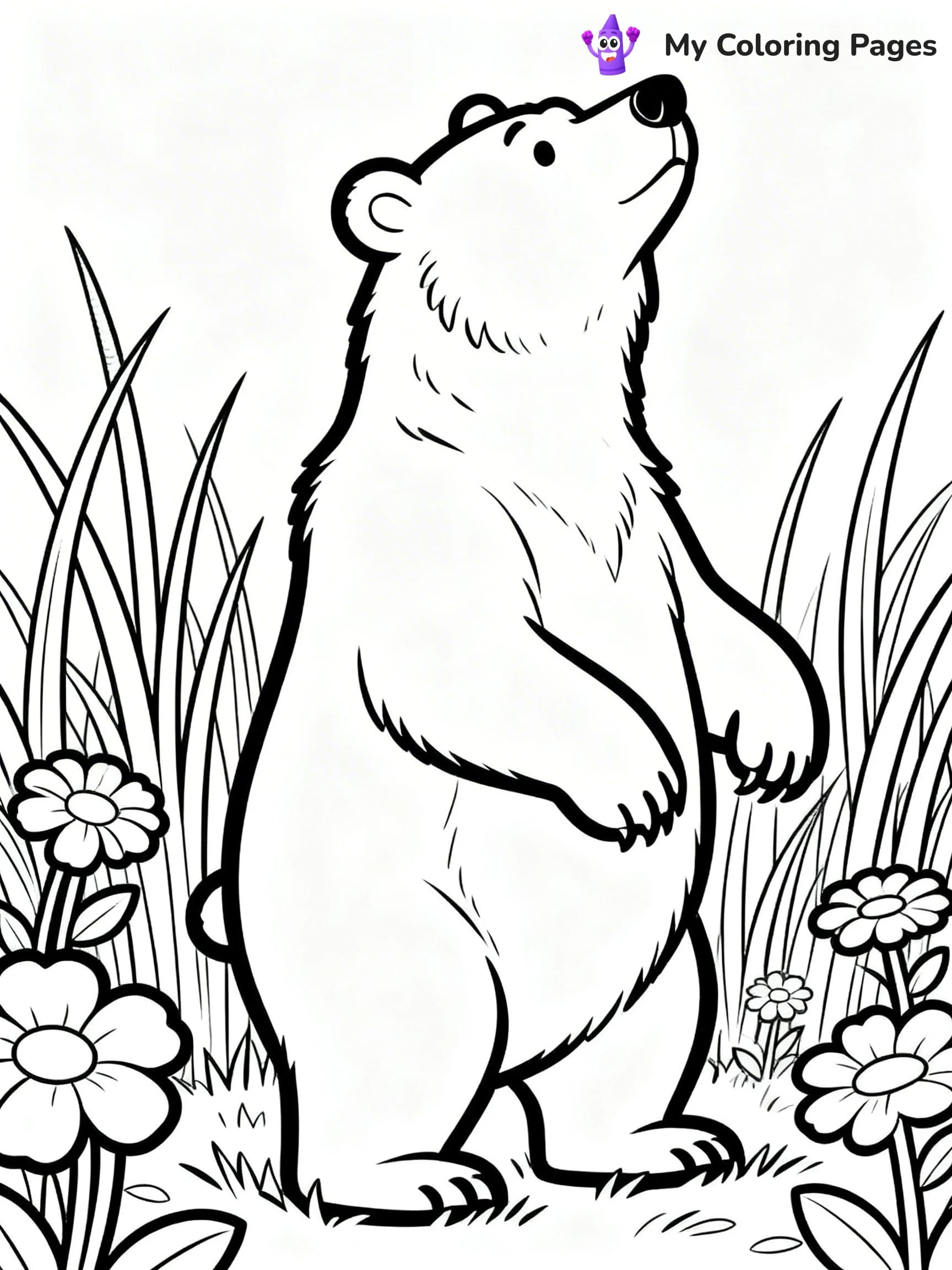 Grizzly Bear Coloring Pages - 9
