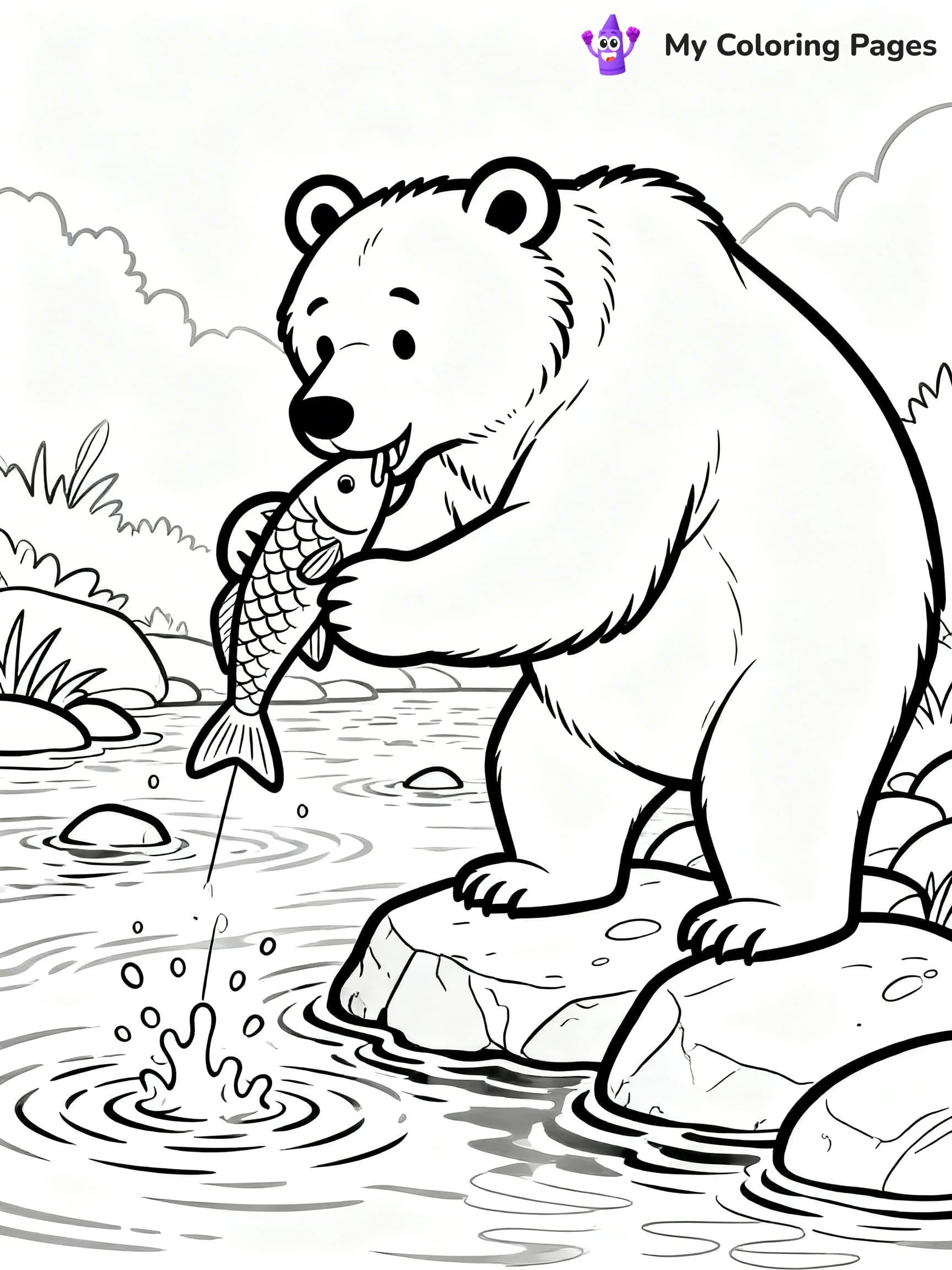 Grizzly Bear Coloring Pages - 6