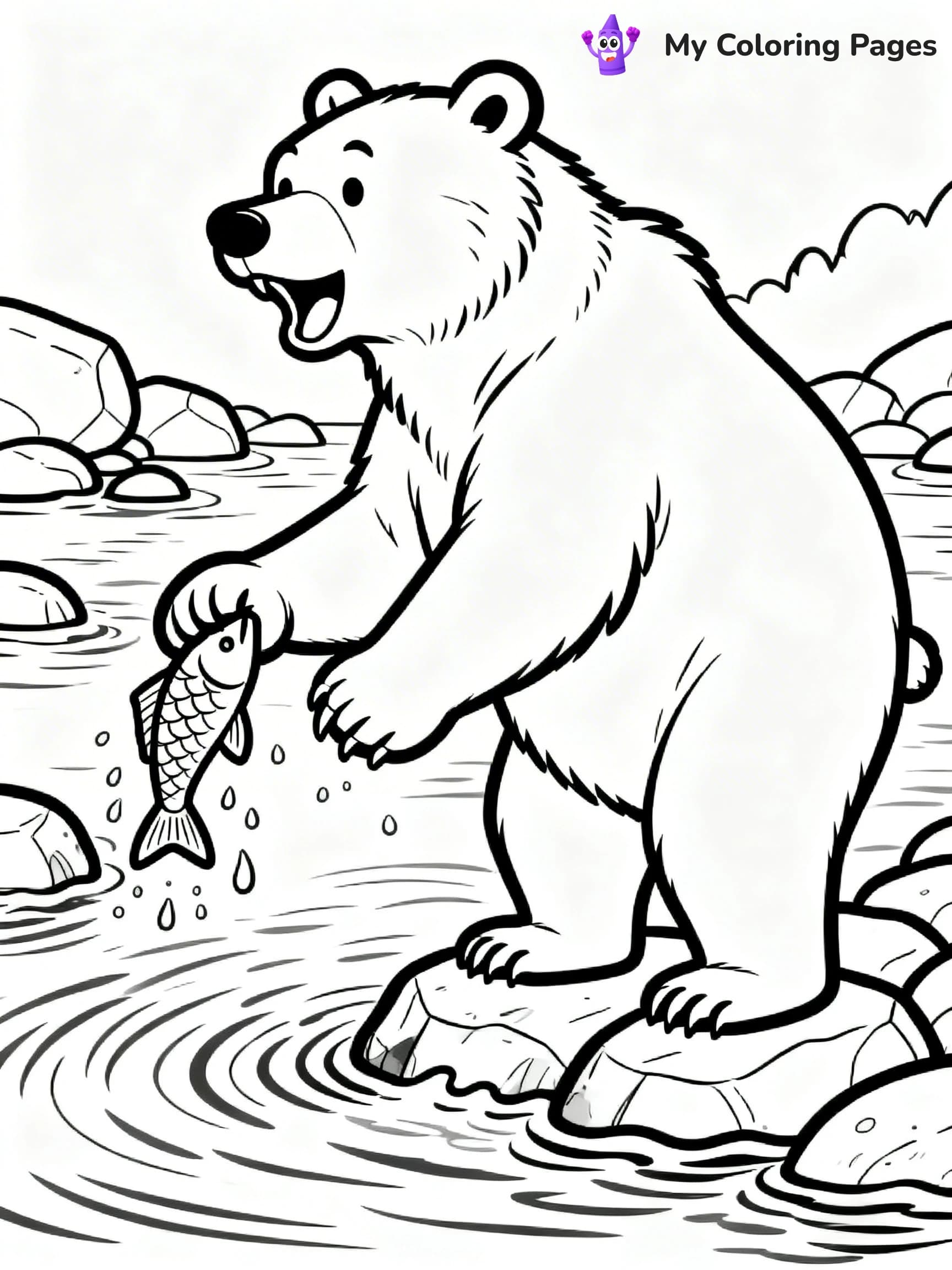 Grizzly Bear Coloring Pages - 3