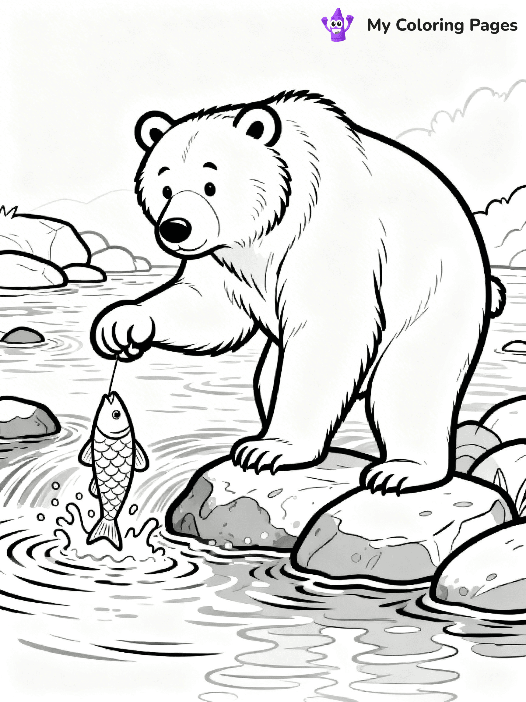 Grizzly Bear Coloring Pages - 2