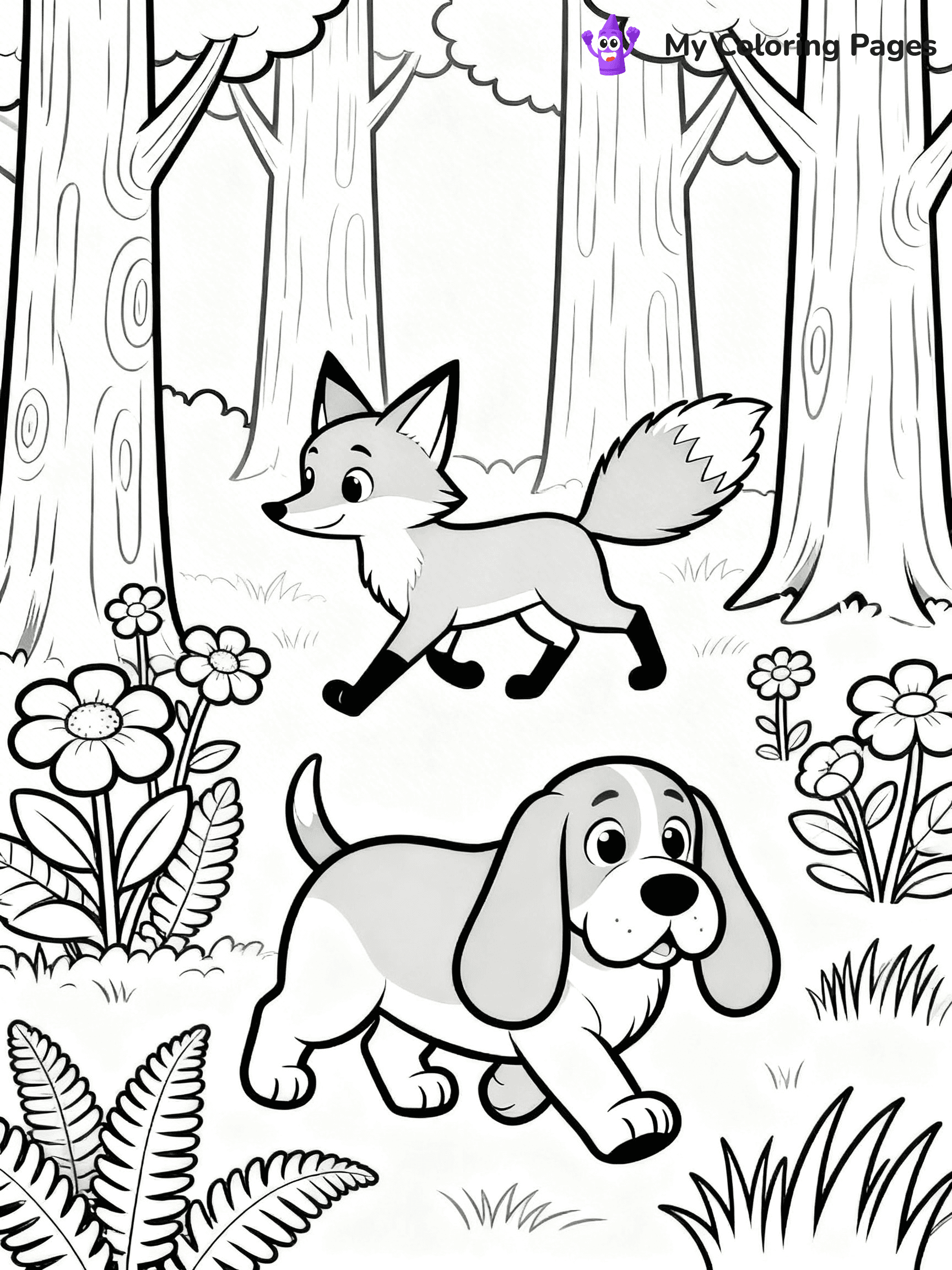 The Fox And The Hound Coloring Pages - 1