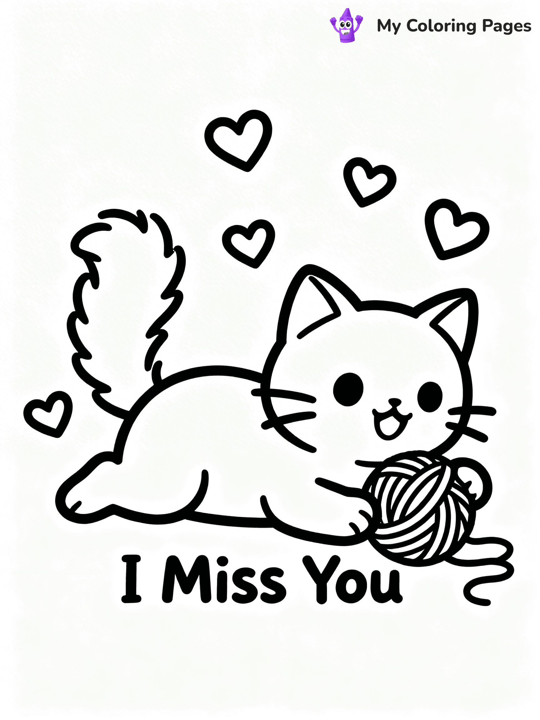 I Miss You Coloring Pages - 6