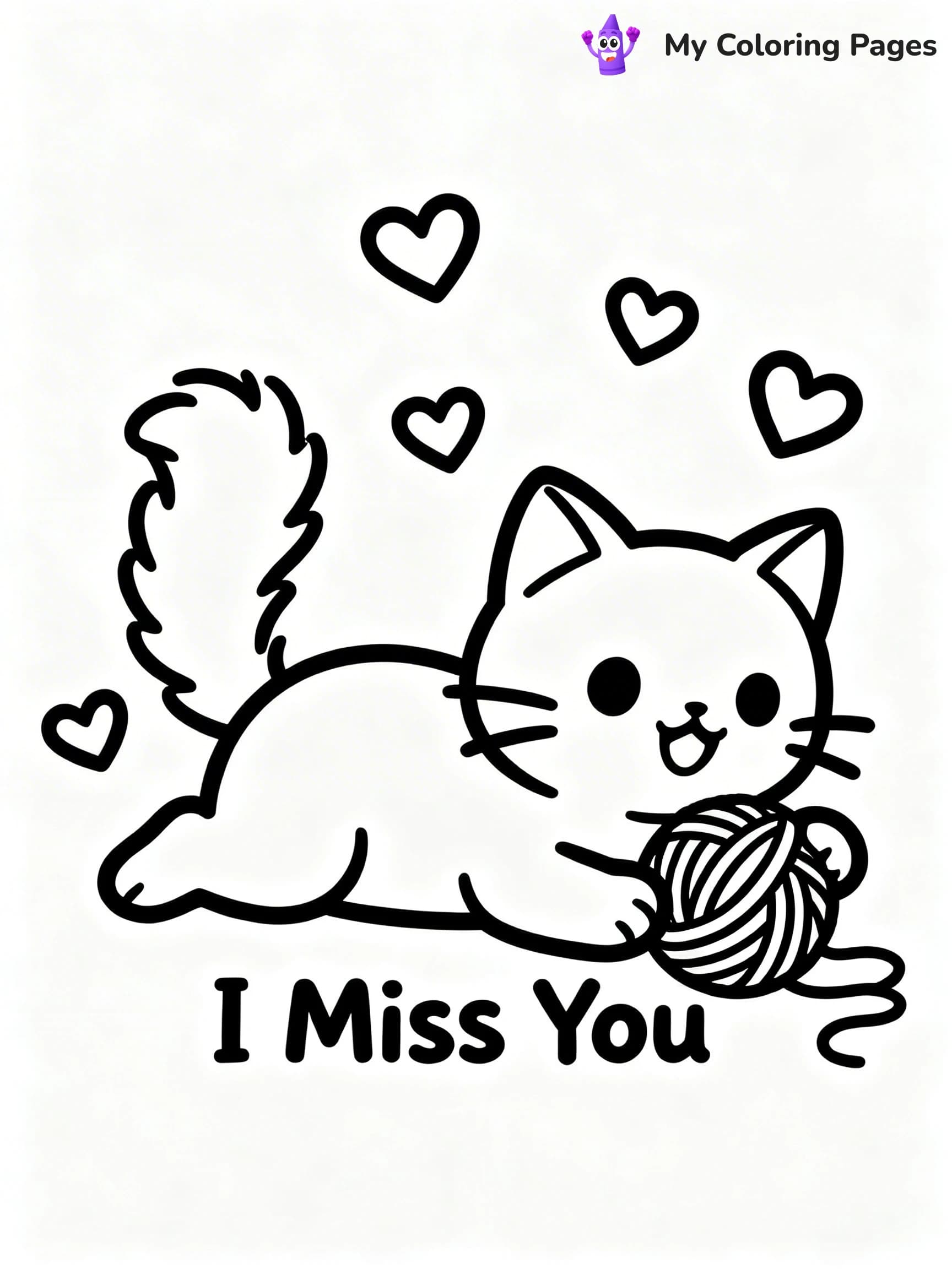 I Miss You Coloring Pages - 6