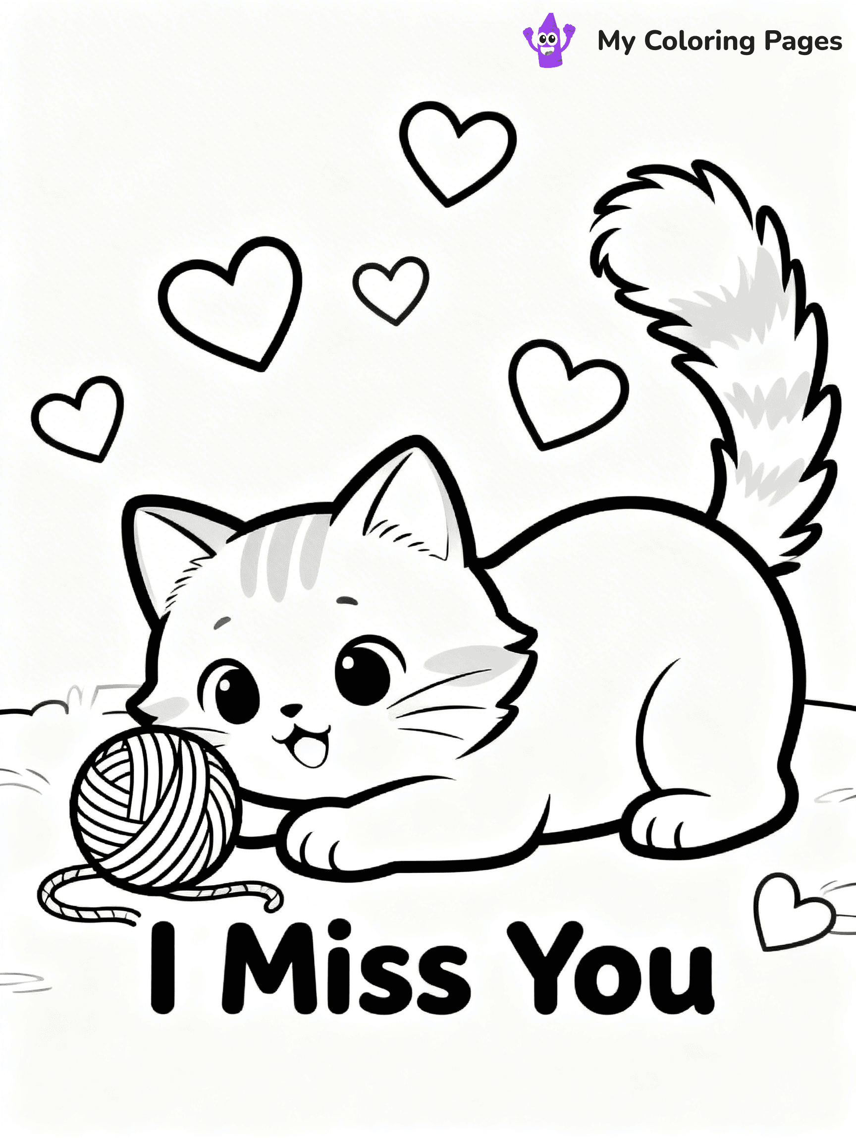 I Miss You Coloring Pages - 1