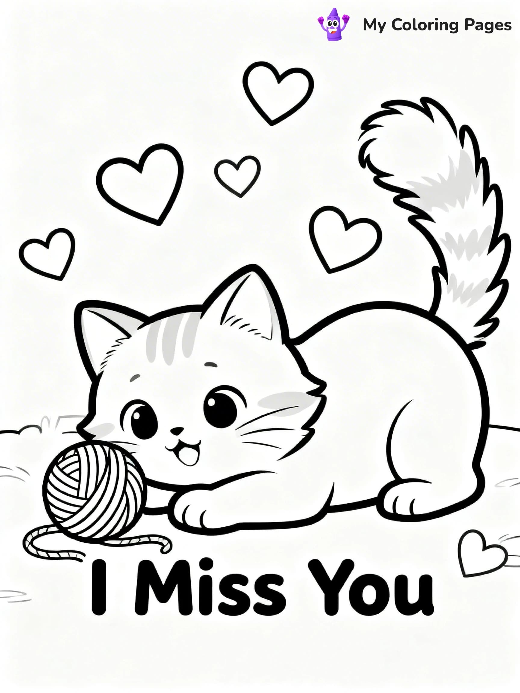 I Miss You Coloring Pages - 1