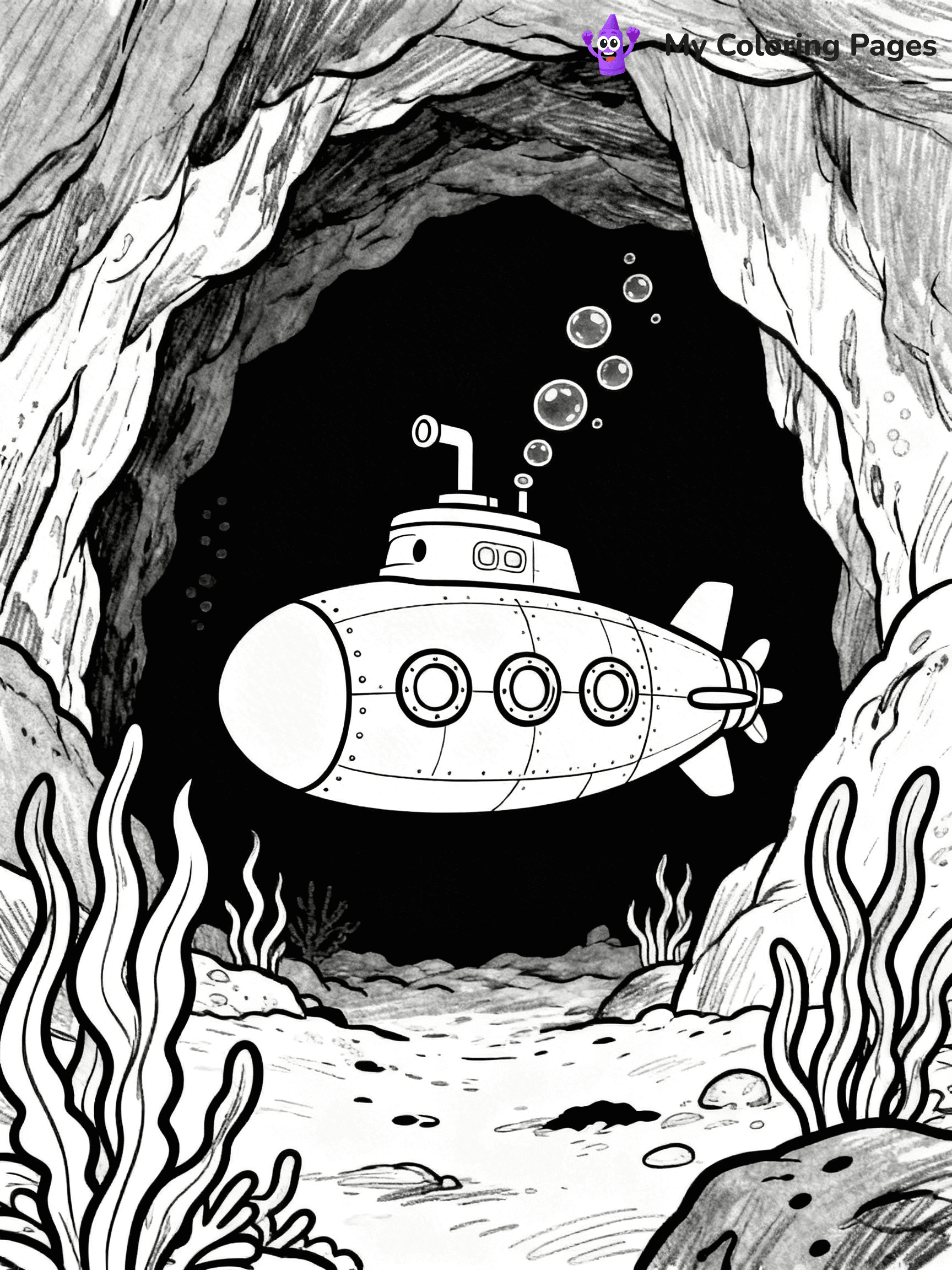 Submarine Coloring Pages - 12