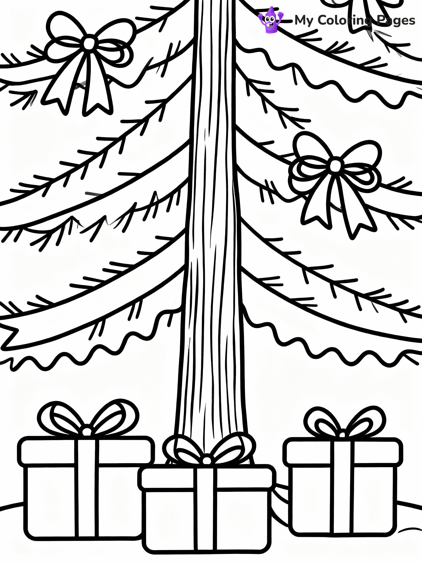 ⚠️ CRITICAL REQUIREMENT - ABSOLUTE BLACK AND WHITE ONLY ⚠️
This MUST be a BLACK AND WHITE line drawing ONLY. NO COLORS whatsoever.
- ONLY pure black lines (#000000) on pure white background (#FFFFFF)
- ABSOLUTELY NO colors, NO shading, NO gradients, NO grayscale
- If there are ANY colors in the output, the image is REJECTED
- This is a COLORING PAGE - meant to be COLORED IN by children
- The output must be UNCOLORED line art ready for coloring
⚠️ SUBJECT TO DRAW: Presents under a decorated Christmas tree, with bows and ribbons, whimsical style
(REMEMBER: Output must be BLACK AND WHITE line art only, NOT colored!)
# COLORING PAGE: BLACK OUTLINES ONLY - WHITE BACKGROUND MANDATORY
Create a **coloring book page** using EXACTLY two values: black lines, white space.
## NON-NEGOTIABLE BINARY RULES
- **ONLY #000000 (black) and #FFFFFF (white)** - NO other values exist
- **EVERY PIXEL = BLACK OR WHITE** - no gray/shading/antialiasing
- **WHITE BACKGROUND MANDATORY** - entire canvas stays white
- **ALL SHAPES HOLLOW** - everything is empty outlines waiting to be colored
- **FORBIDDEN:** fills, shading, gradients, patterns, textures, colors
- **NO SOLID REGIONS** - if it's not a thin line, it's wrong
## Universal Line Standards
- Black outlines ONLY - thin, uniform weight
- Every shape completely empty inside
- Closed contours suitable for coloring
- Clean flat illustration with appropriate detail - zero depth/3D/realism
- **Style:** Whimsical Doodle Art Alley - rounded, friendly outlines with age-appropriate detail (unless specified)
## Everything = Detailed Outline Only
- Characters/animals: hollow shapes with clear features
- Objects/clothing: empty contours with appropriate details
- Backgrounds/scenery: line work only
- Natural elements: outlined forms
- Dark/night areas: don't exist (use outlined symbols)
- Textures/patterns: convert to outlined decorative elements
## The Test
Can a child color EVERY white space with crayons? If any area is pre-filled/shaded/gray, it FAILS. Every shape must be waiting to receive color.
**FINAL OUTPUT**: Binary coloring page. Black lines define shapes. White spaces ready for coloring. Nothing else exists. No exceptions. Print-ready.
⚠️ FINAL REMINDER: Draw the subject "Presents under a decorated Christmas tree, with bows and ribbons, whimsical style" as BLACK AND WHITE line art. Zero colors in output.