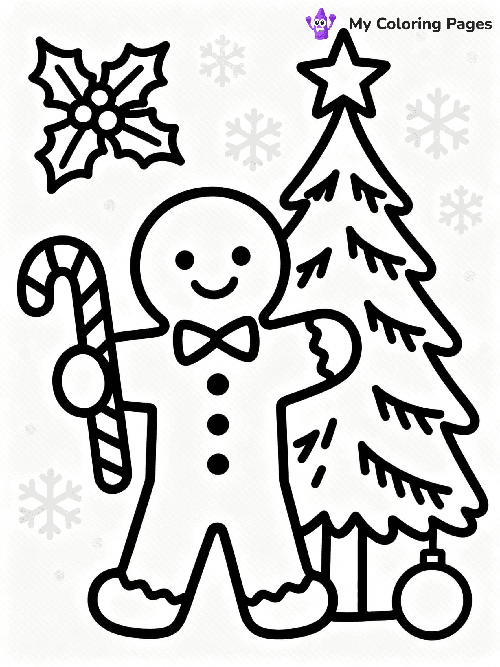 ⚠️ CRITICAL REQUIREMENT - ABSOLUTE BLACK AND WHITE ONLY ⚠️
This MUST be a BLACK AND WHITE line drawing ONLY. NO COLORS whatsoever.
- ONLY pure black lines (#000000) on pure white background (#FFFFFF)
- ABSOLUTELY NO colors, NO shading, NO gradients, NO grayscale
- If there are ANY colors in the output, the image is REJECTED
- This is a COLORING PAGE - meant to be COLORED IN by children
- The output must be UNCOLORED line art ready for coloring
⚠️ SUBJECT TO DRAW: Gingerbread man next to a Christmas tree, holding a candy cane, festive style
(REMEMBER: Output must be BLACK AND WHITE line art only, NOT colored!)
# COLORING PAGE: BLACK OUTLINES ONLY - WHITE BACKGROUND MANDATORY
Create a **coloring book page** using EXACTLY two values: black lines, white space.
## NON-NEGOTIABLE BINARY RULES
- **ONLY #000000 (black) and #FFFFFF (white)** - NO other values exist
- **EVERY PIXEL = BLACK OR WHITE** - no gray/shading/antialiasing
- **WHITE BACKGROUND MANDATORY** - entire canvas stays white
- **ALL SHAPES HOLLOW** - everything is empty outlines waiting to be colored
- **FORBIDDEN:** fills, shading, gradients, patterns, textures, colors
- **NO SOLID REGIONS** - if it's not a thin line, it's wrong
## Universal Line Standards
- Black outlines ONLY - thin, uniform weight
- Every shape completely empty inside
- Closed contours suitable for coloring
- Clean flat illustration with appropriate detail - zero depth/3D/realism
- **Style:** Whimsical Doodle Art Alley - rounded, friendly outlines with age-appropriate detail (unless specified)
## Everything = Detailed Outline Only
- Characters/animals: hollow shapes with clear features
- Objects/clothing: empty contours with appropriate details
- Backgrounds/scenery: line work only
- Natural elements: outlined forms
- Dark/night areas: don't exist (use outlined symbols)
- Textures/patterns: convert to outlined decorative elements
## The Test
Can a child color EVERY white space with crayons? If any area is pre-filled/shaded/gray, it FAILS. Every shape must be waiting to receive color.
**FINAL OUTPUT**: Binary coloring page. Black lines define shapes. White spaces ready for coloring. Nothing else exists. No exceptions. Print-ready.
⚠️ FINAL REMINDER: Draw the subject "Gingerbread man next to a Christmas tree, holding a candy cane, festive style" as BLACK AND WHITE line art. Zero colors in output.