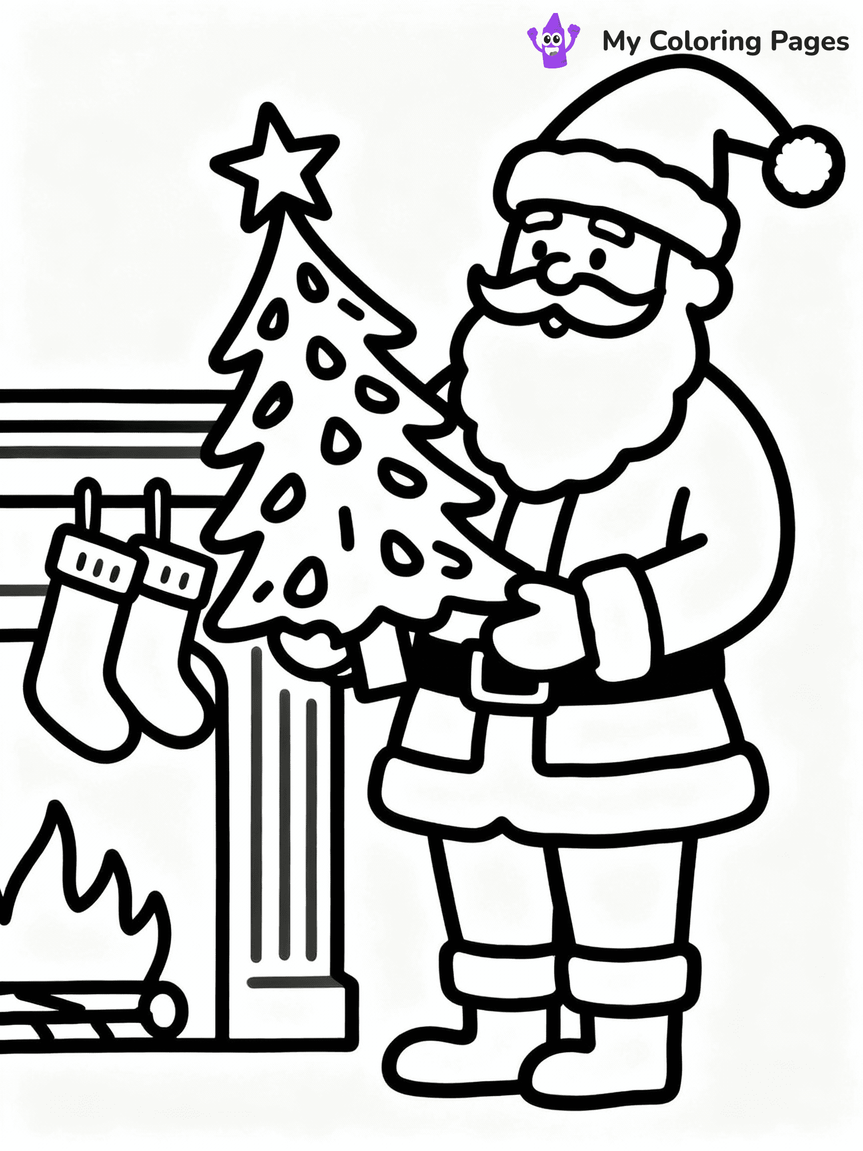 ⚠️ CRITICAL REQUIREMENT - ABSOLUTE BLACK AND WHITE ONLY ⚠️
This MUST be a BLACK AND WHITE line drawing ONLY. NO COLORS whatsoever.
- ONLY pure black lines (#000000) on pure white background (#FFFFFF)
- ABSOLUTELY NO colors, NO shading, NO gradients, NO grayscale
- If there are ANY colors in the output, the image is REJECTED
- This is a COLORING PAGE - meant to be COLORED IN by children
- The output must be UNCOLORED line art ready for coloring
⚠️ SUBJECT TO DRAW: Santa Claus with a Christmas tree, filling stockings, classic holiday style
(REMEMBER: Output must be BLACK AND WHITE line art only, NOT colored!)
# COLORING PAGE: BLACK OUTLINES ONLY - WHITE BACKGROUND MANDATORY
Create a **coloring book page** using EXACTLY two values: black lines, white space.
## NON-NEGOTIABLE BINARY RULES
- **ONLY #000000 (black) and #FFFFFF (white)** - NO other values exist
- **EVERY PIXEL = BLACK OR WHITE** - no gray/shading/antialiasing
- **WHITE BACKGROUND MANDATORY** - entire canvas stays white
- **ALL SHAPES HOLLOW** - everything is empty outlines waiting to be colored
- **FORBIDDEN:** fills, shading, gradients, patterns, textures, colors
- **NO SOLID REGIONS** - if it's not a thin line, it's wrong
## Universal Line Standards
- Black outlines ONLY - thin, uniform weight
- Every shape completely empty inside
- Closed contours suitable for coloring
- Clean flat illustration with appropriate detail - zero depth/3D/realism
- **Style:** Whimsical Doodle Art Alley - rounded, friendly outlines with age-appropriate detail (unless specified)
## Everything = Detailed Outline Only
- Characters/animals: hollow shapes with clear features
- Objects/clothing: empty contours with appropriate details
- Backgrounds/scenery: line work only
- Natural elements: outlined forms
- Dark/night areas: don't exist (use outlined symbols)
- Textures/patterns: convert to outlined decorative elements
## The Test
Can a child color EVERY white space with crayons? If any area is pre-filled/shaded/gray, it FAILS. Every shape must be waiting to receive color.
**FINAL OUTPUT**: Binary coloring page. Black lines define shapes. White spaces ready for coloring. Nothing else exists. No exceptions. Print-ready.
⚠️ FINAL REMINDER: Draw the subject "Santa Claus with a Christmas tree, filling stockings, classic holiday style" as BLACK AND WHITE line art. Zero colors in output.