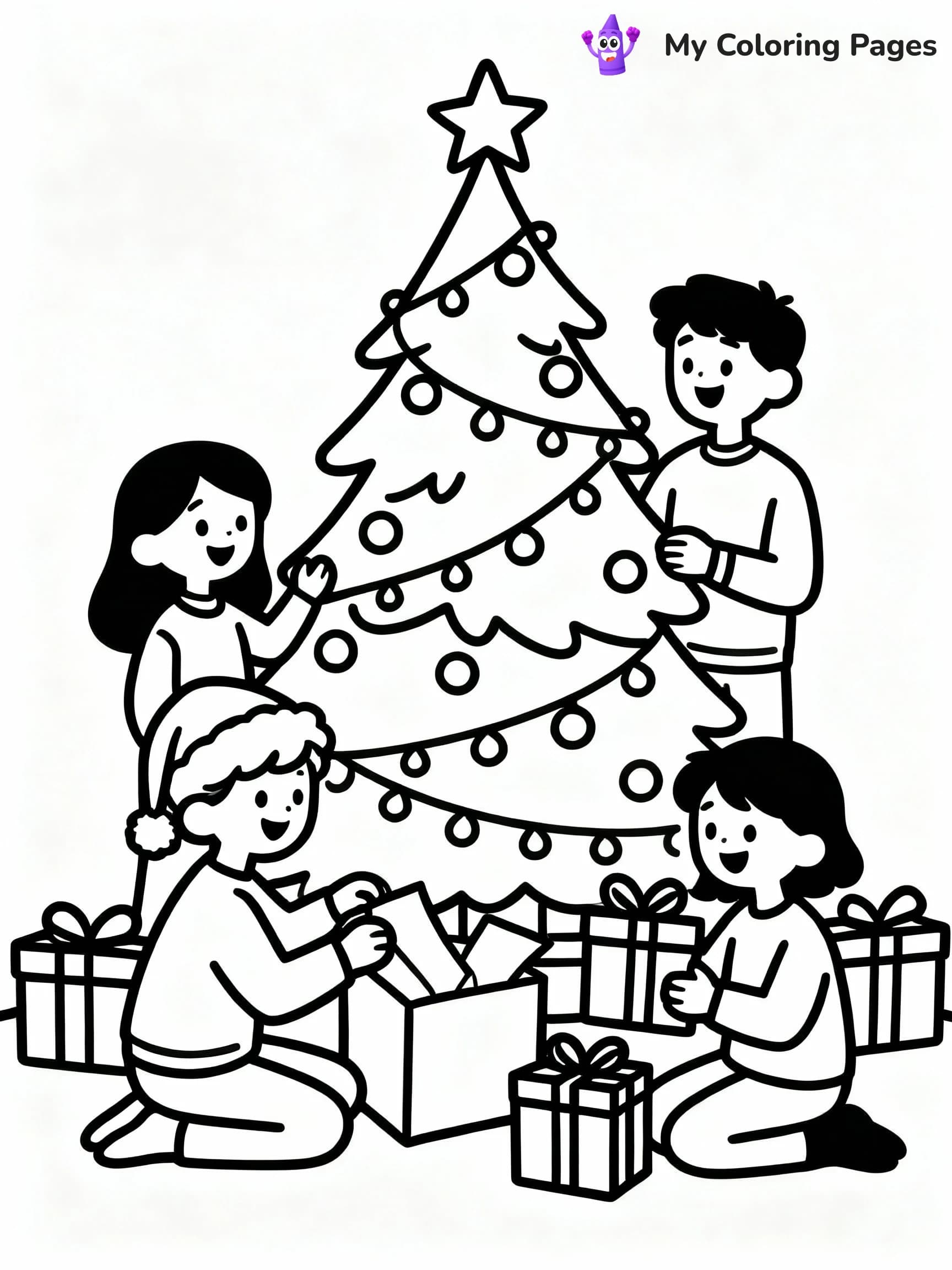 Christmas Tree Coloring Pages - 7