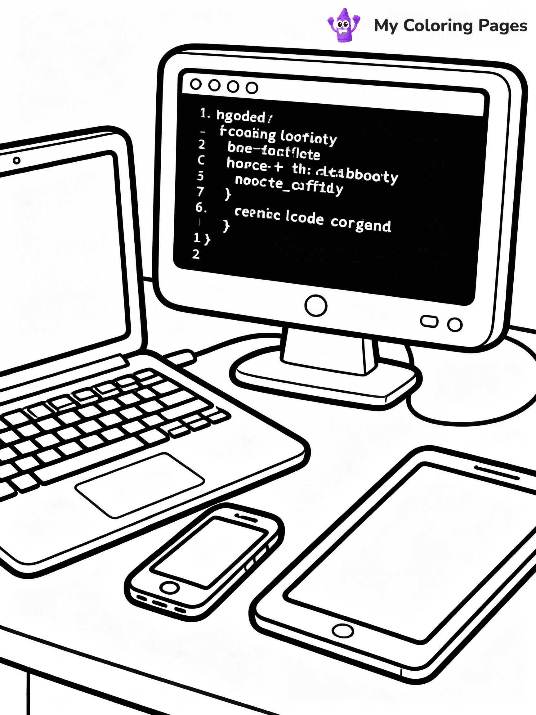 Computer Coloring Pages - 1