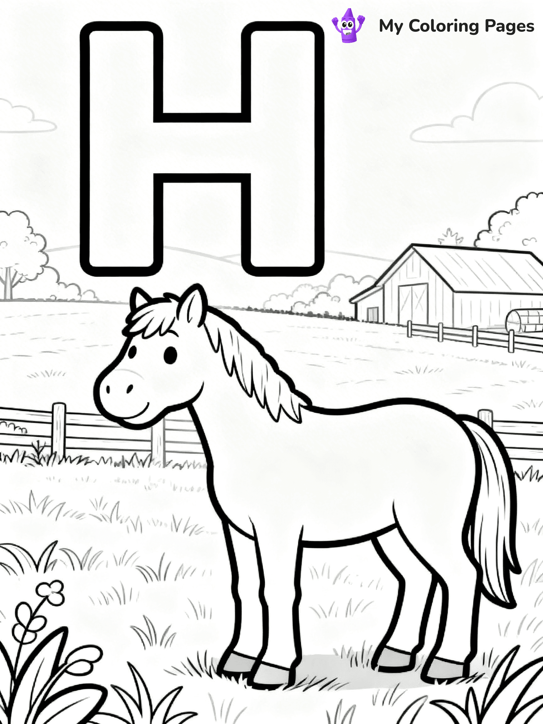 Letter H Coloring Pages - 45
