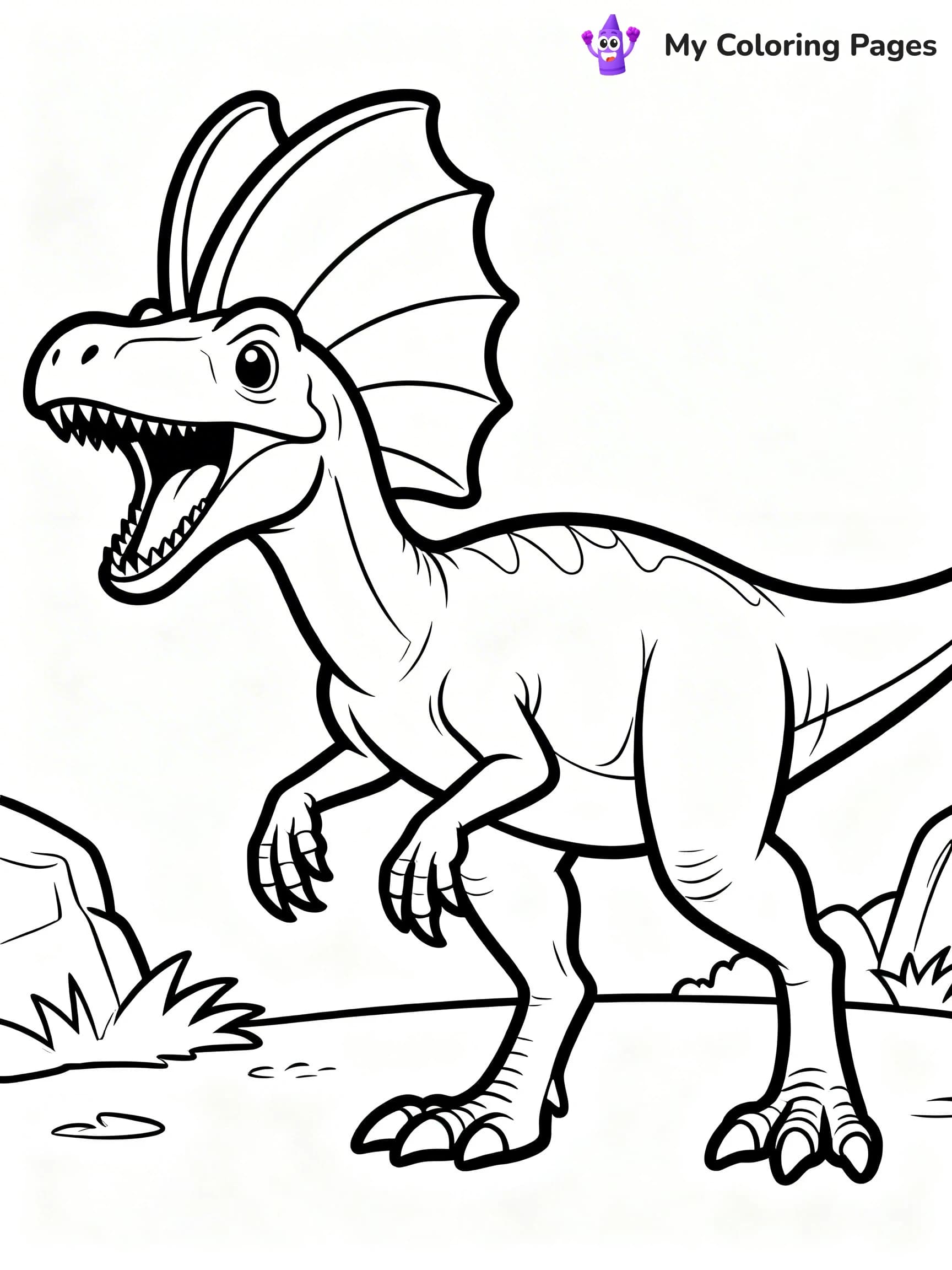 Dilophosaurus Coloring Pages - 19