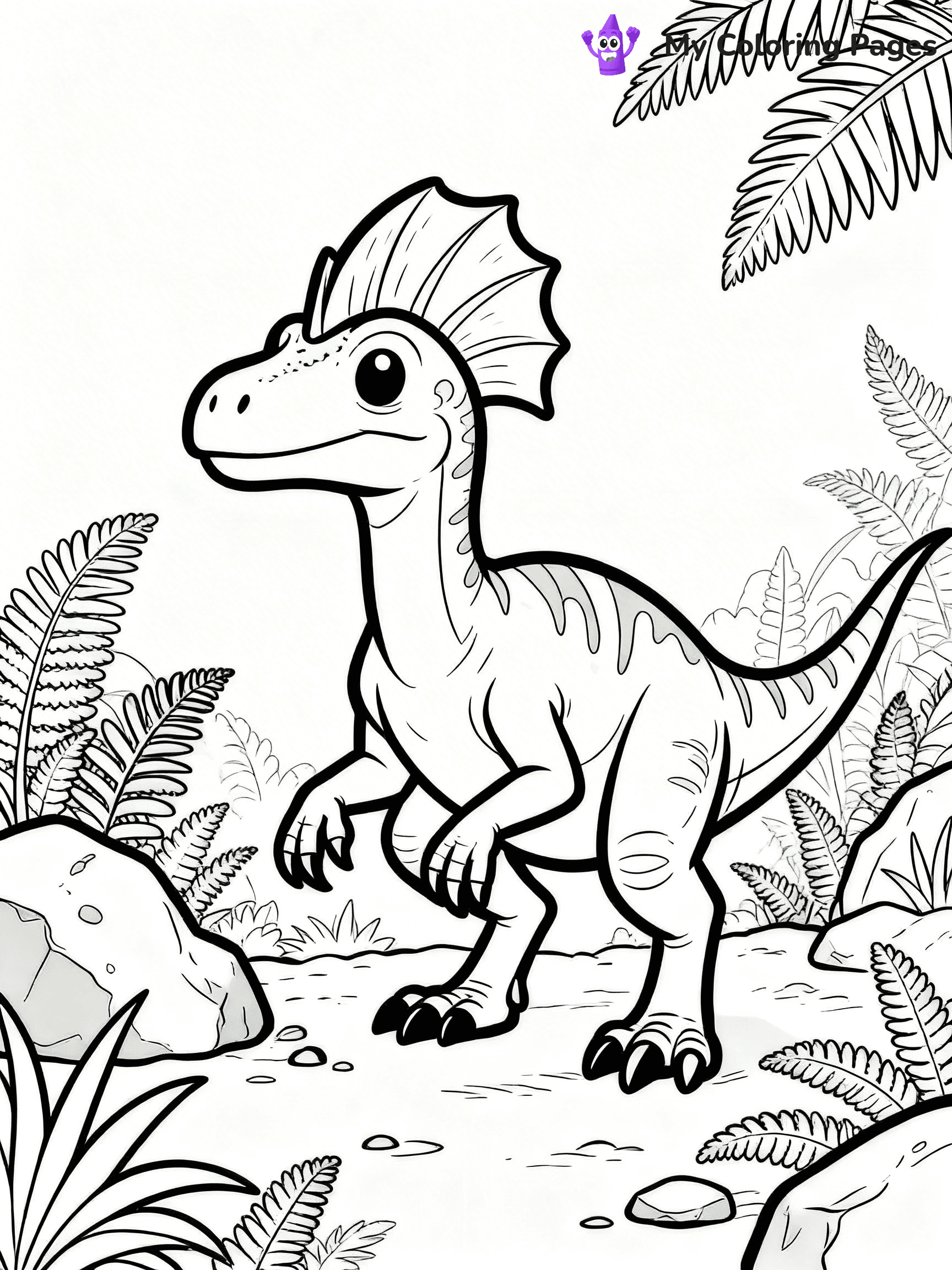Dilophosaurus Coloring Pages - 12