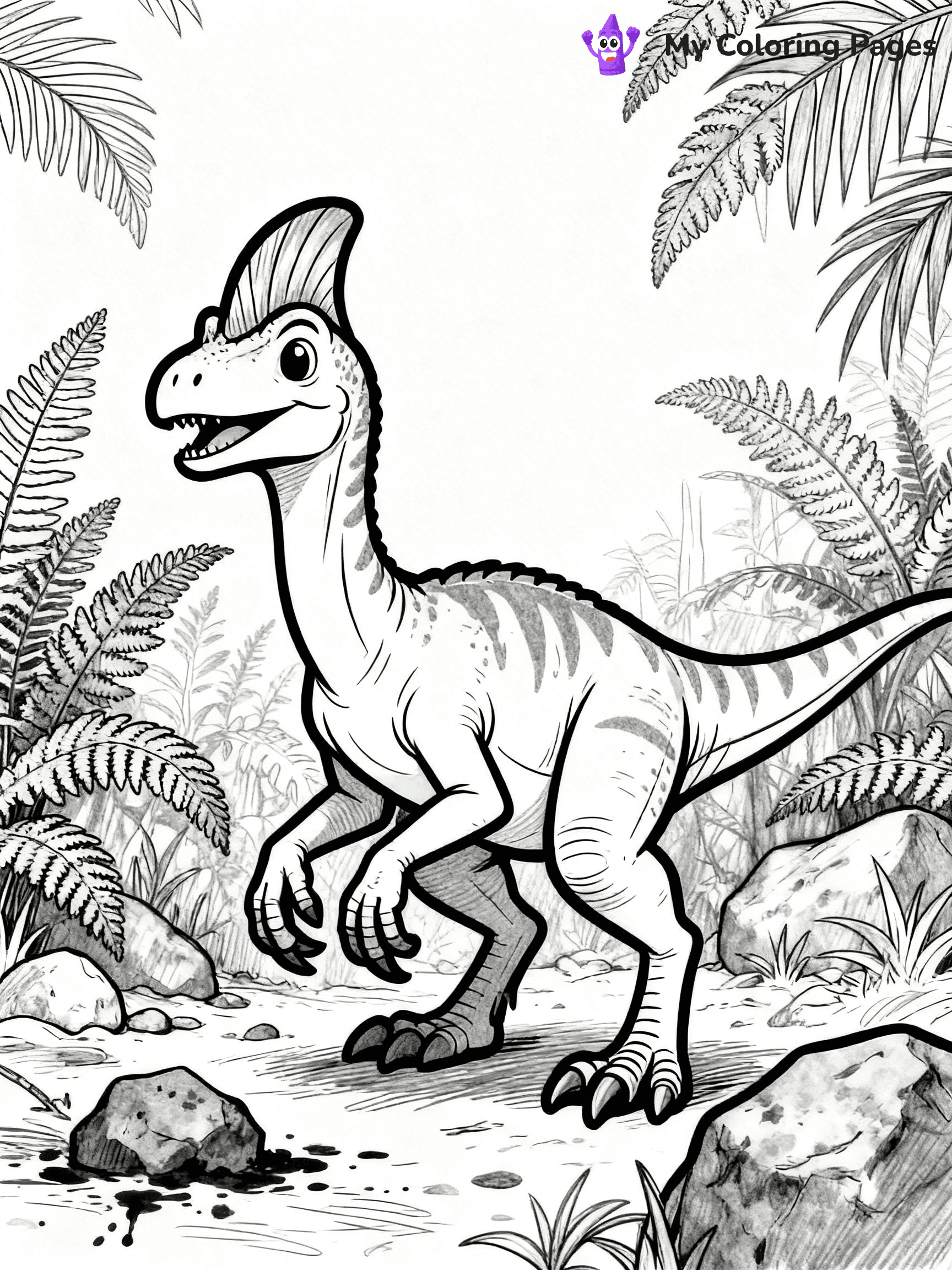 Dilophosaurus Coloring Pages - 8