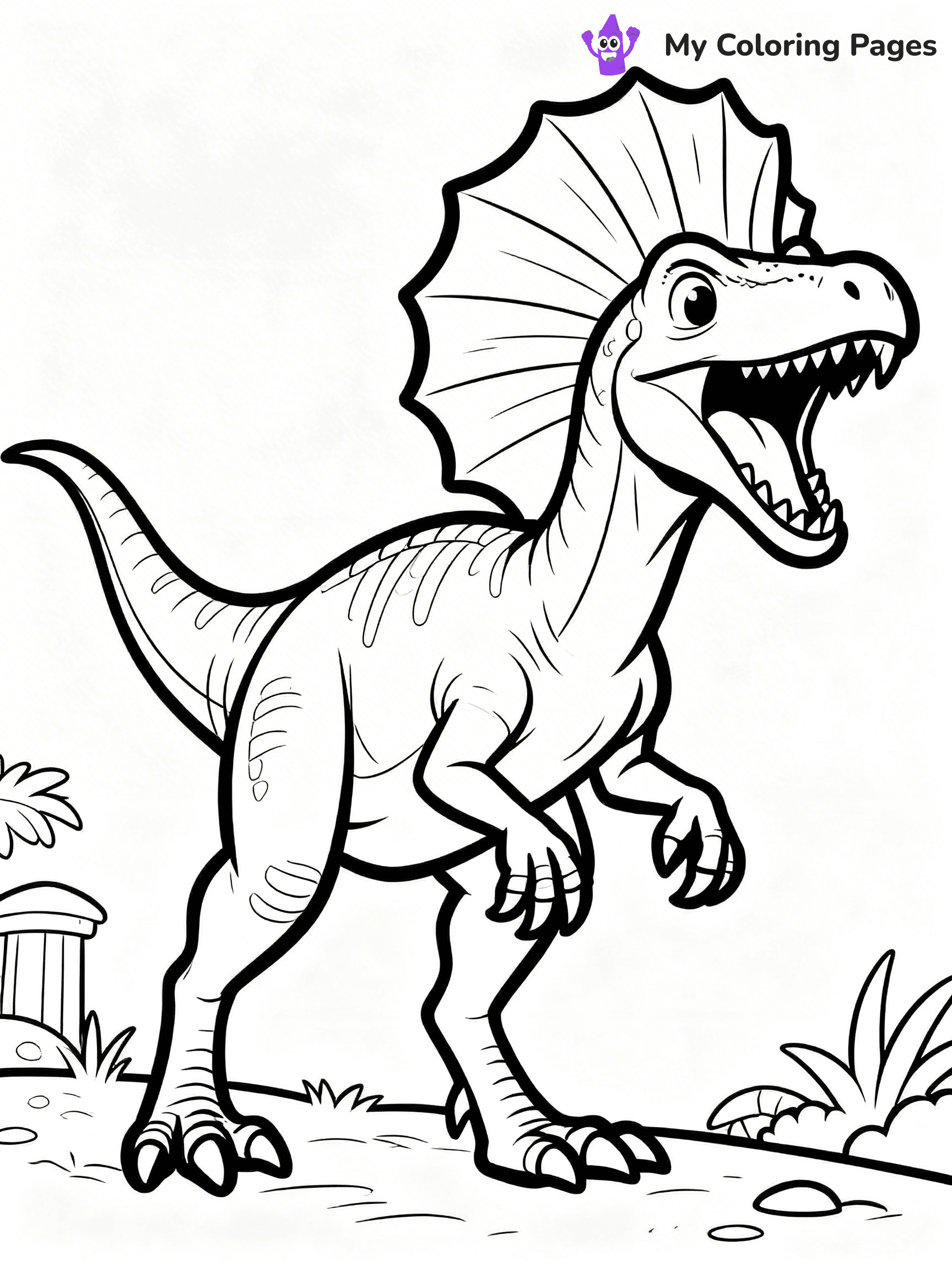 Dilophosaurus Coloring Pages - 3