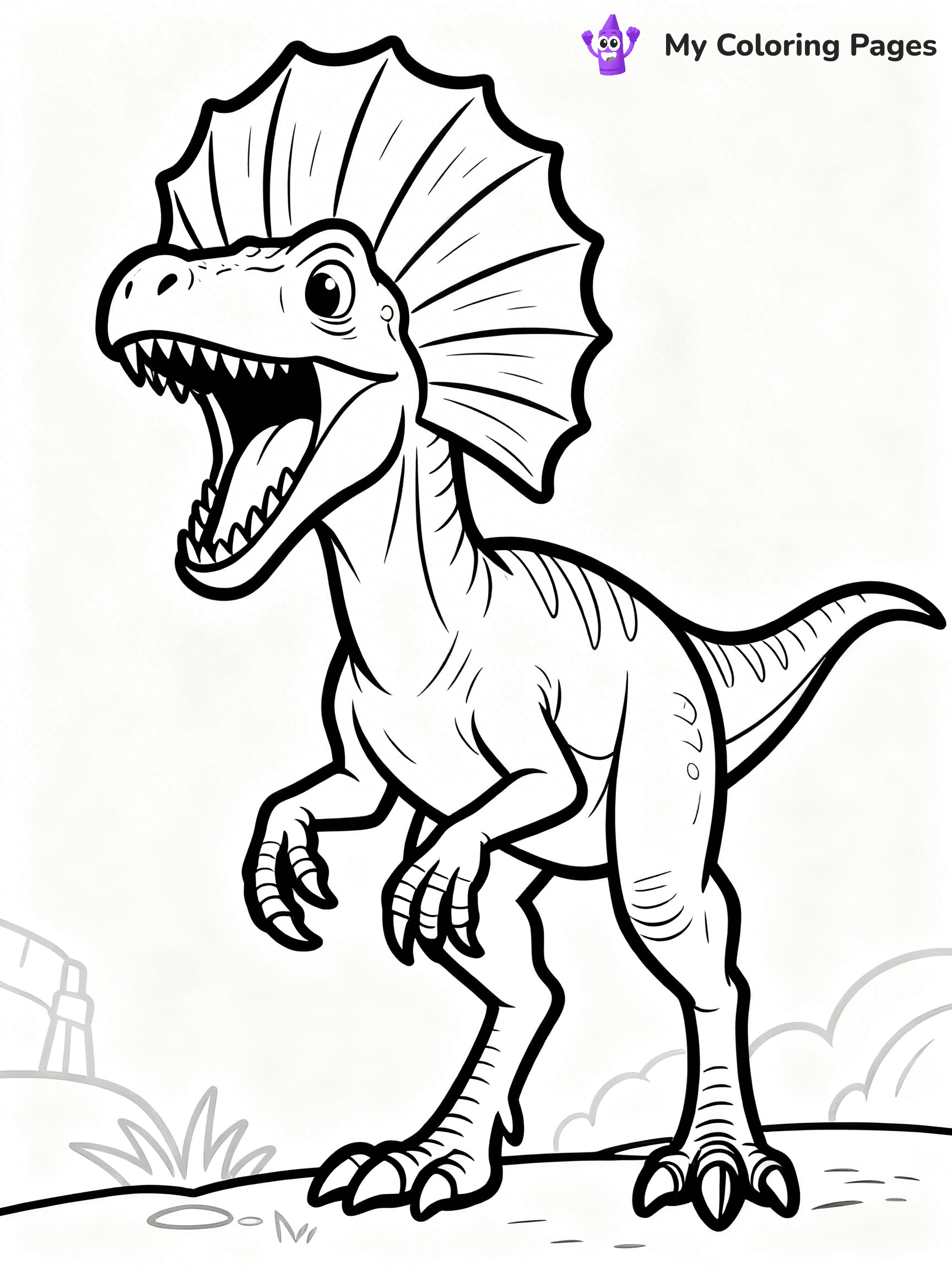 Dilophosaurus Coloring Pages - 1