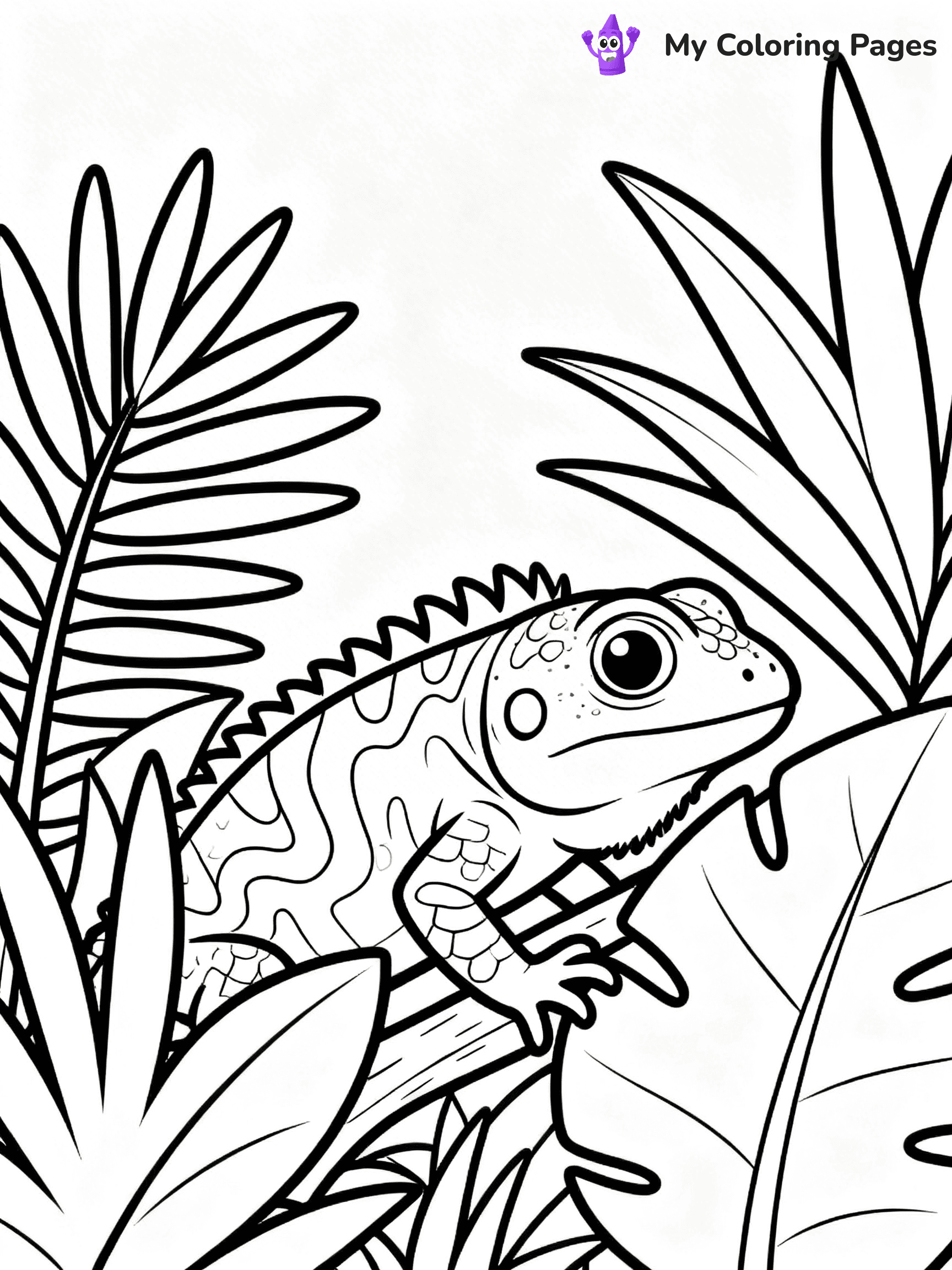 Iguana Coloring Pages - 1