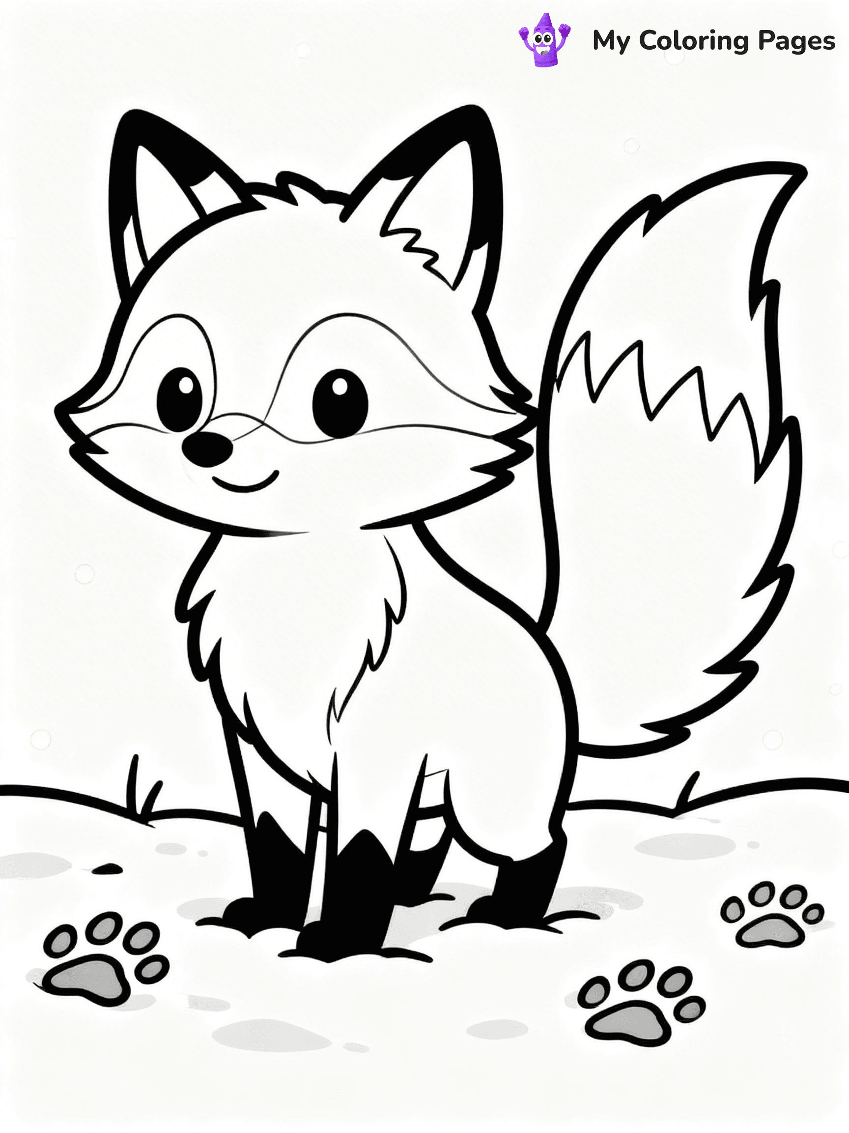 Cute Winter Animal Coloring Pages - 16